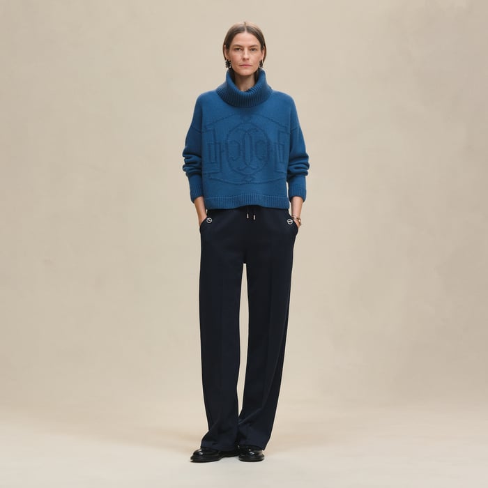 Bleu Payne Cashmere "H Lift" Long-sleeve Sweater