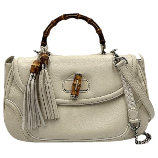 Bamboo Convertible Satchel leather crossbody bag