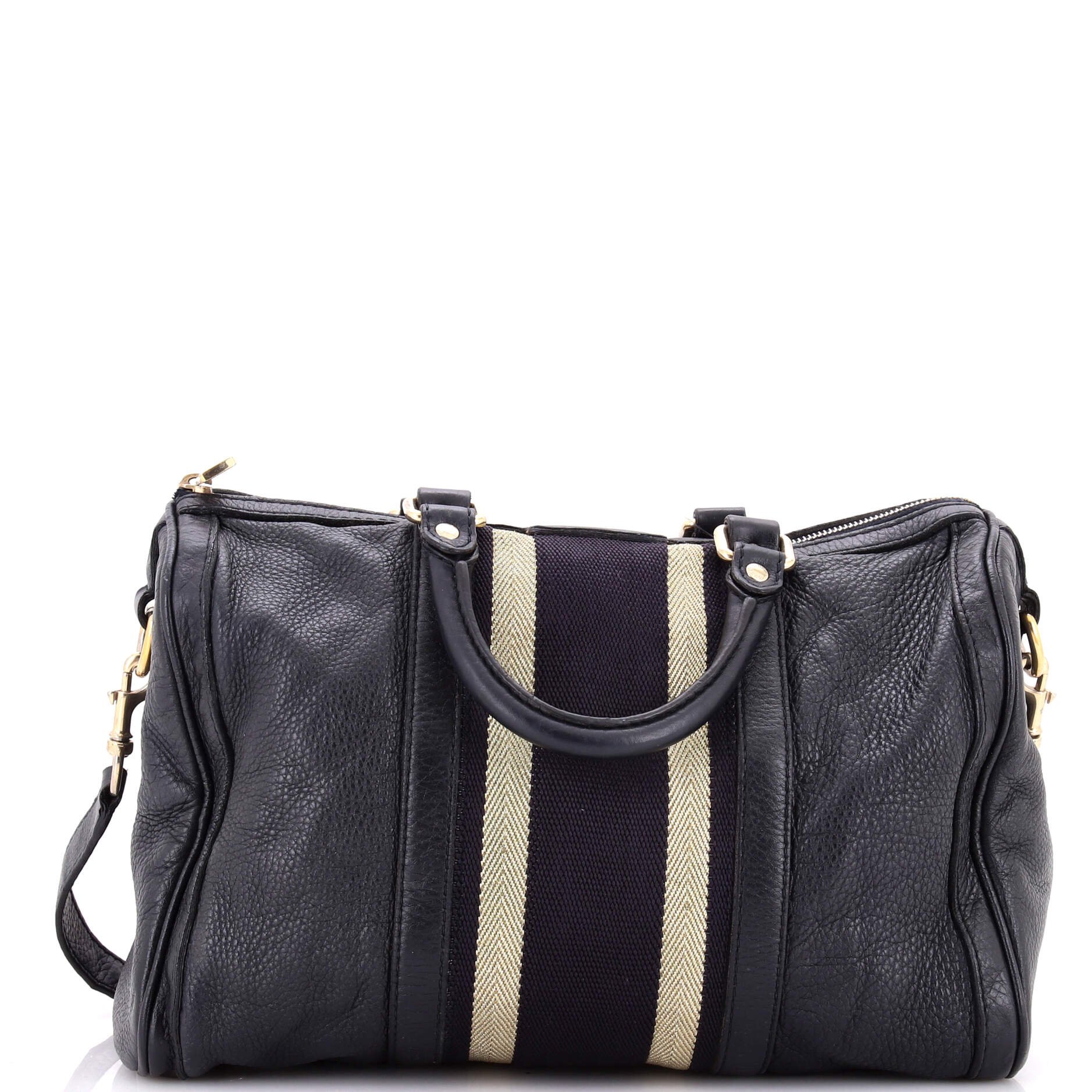 Vintage Web Boston Bag Leather Medium