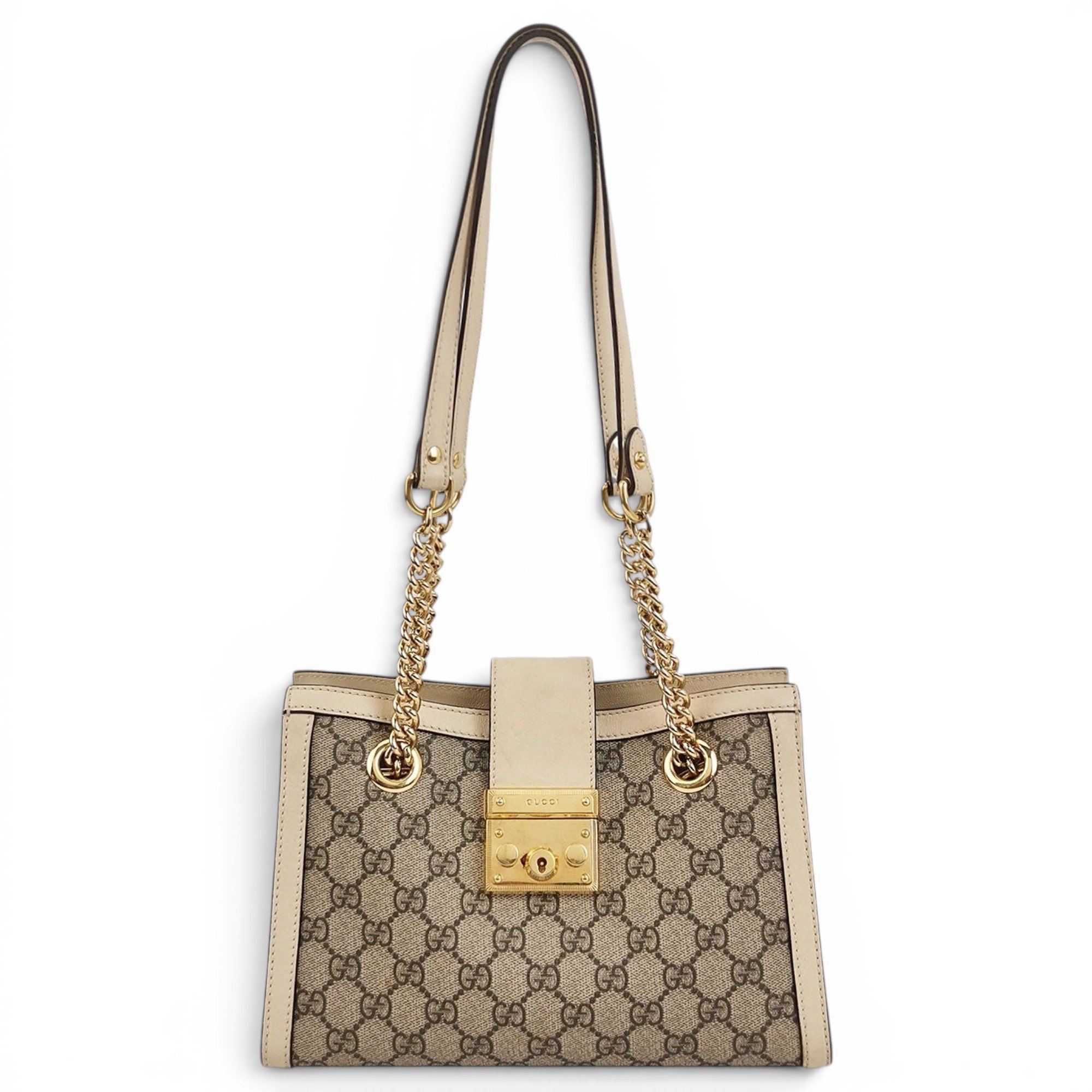 Padlock leather handbag