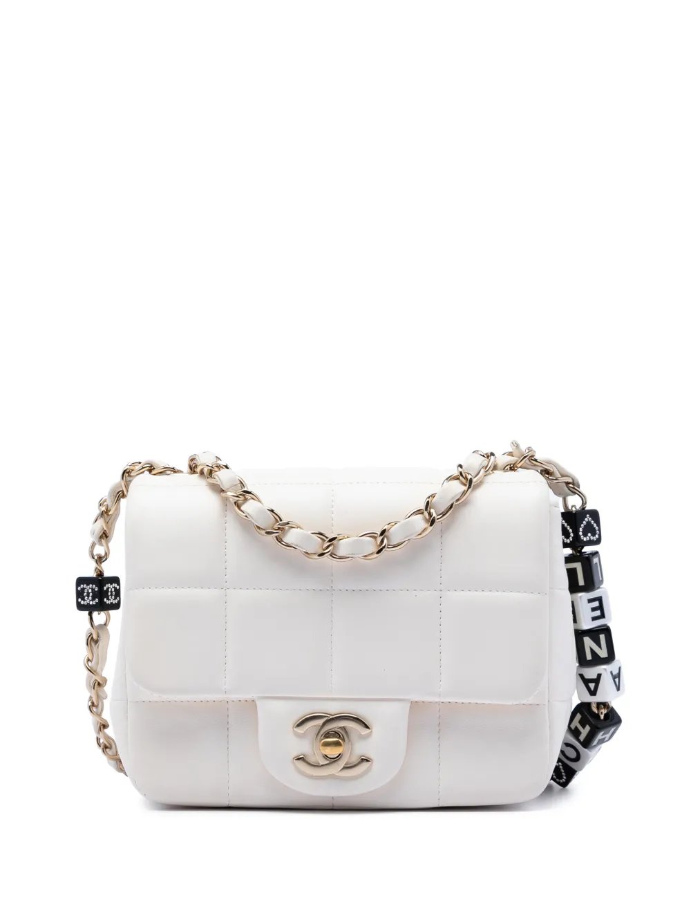 2021-2026 Mini Quilted Lambskin Resin Crystal Square Monacoco Flap crossbody bag