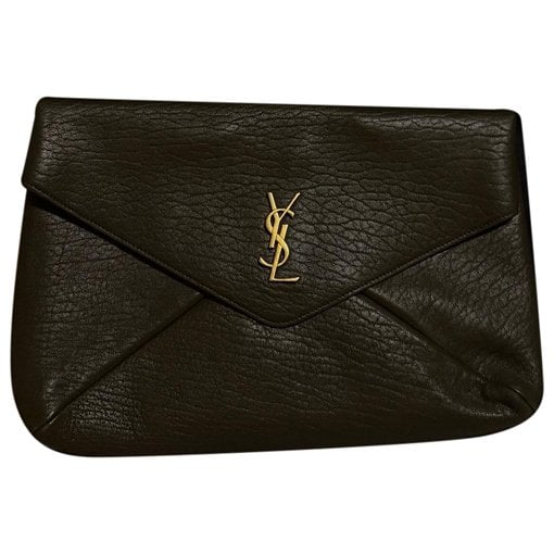Leather clutch bag