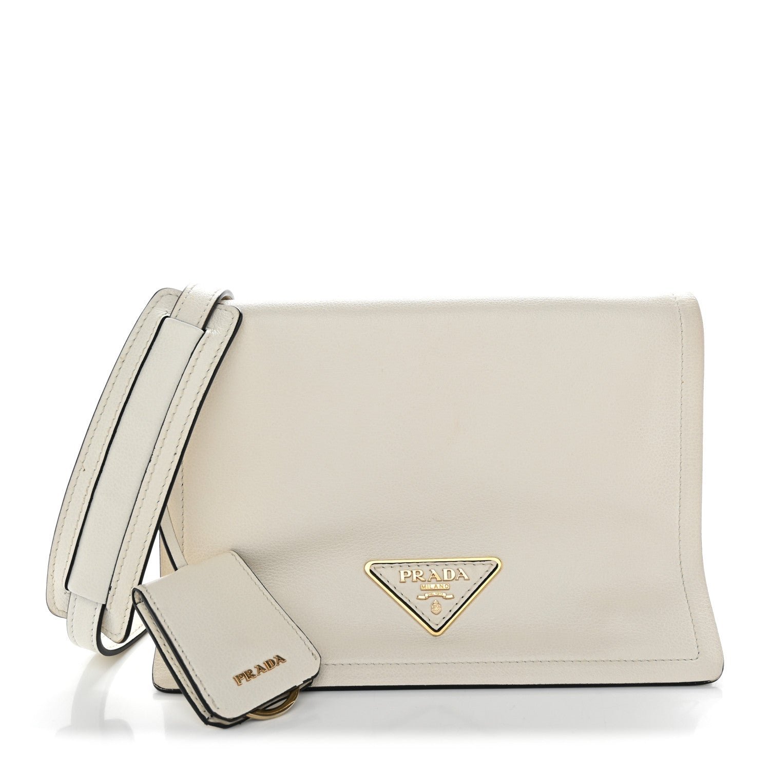 Prada Glace Calf Shoulder Bag White