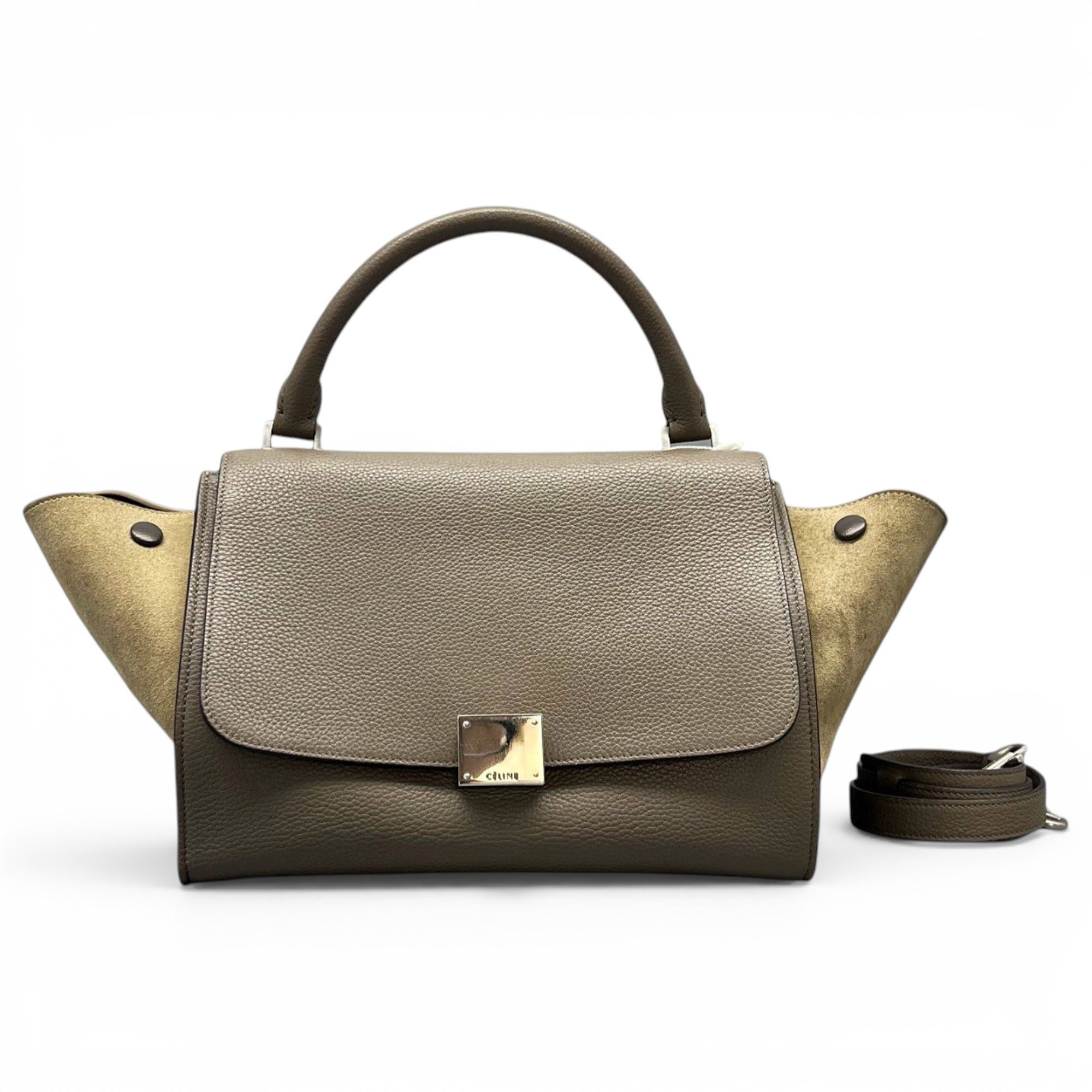 Trapèze leather handbag