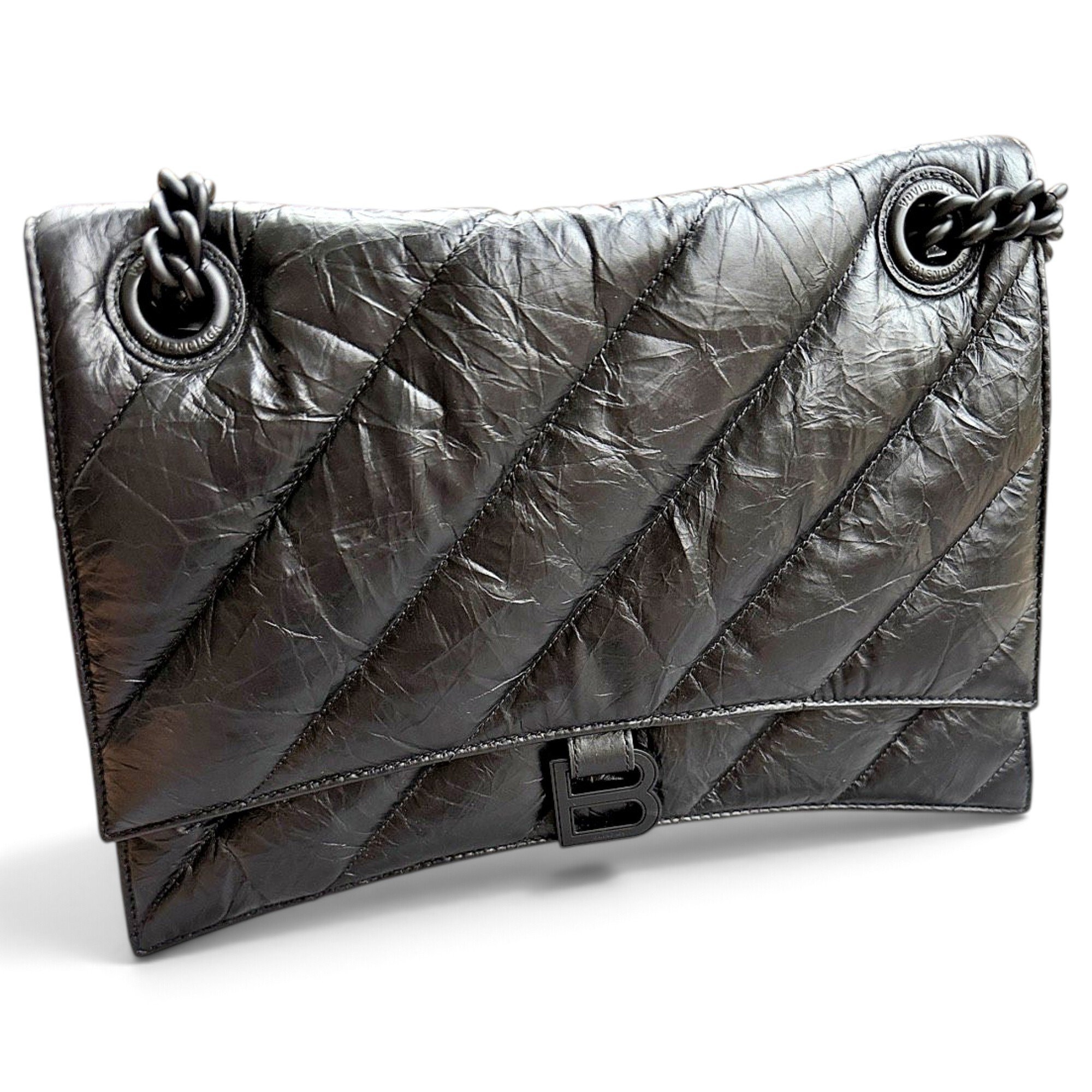 Hourglass leather handbag