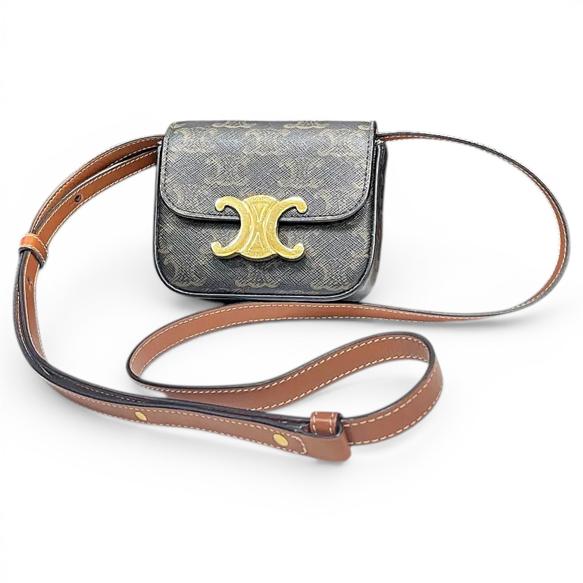 Triomphe vinyl crossbody bag