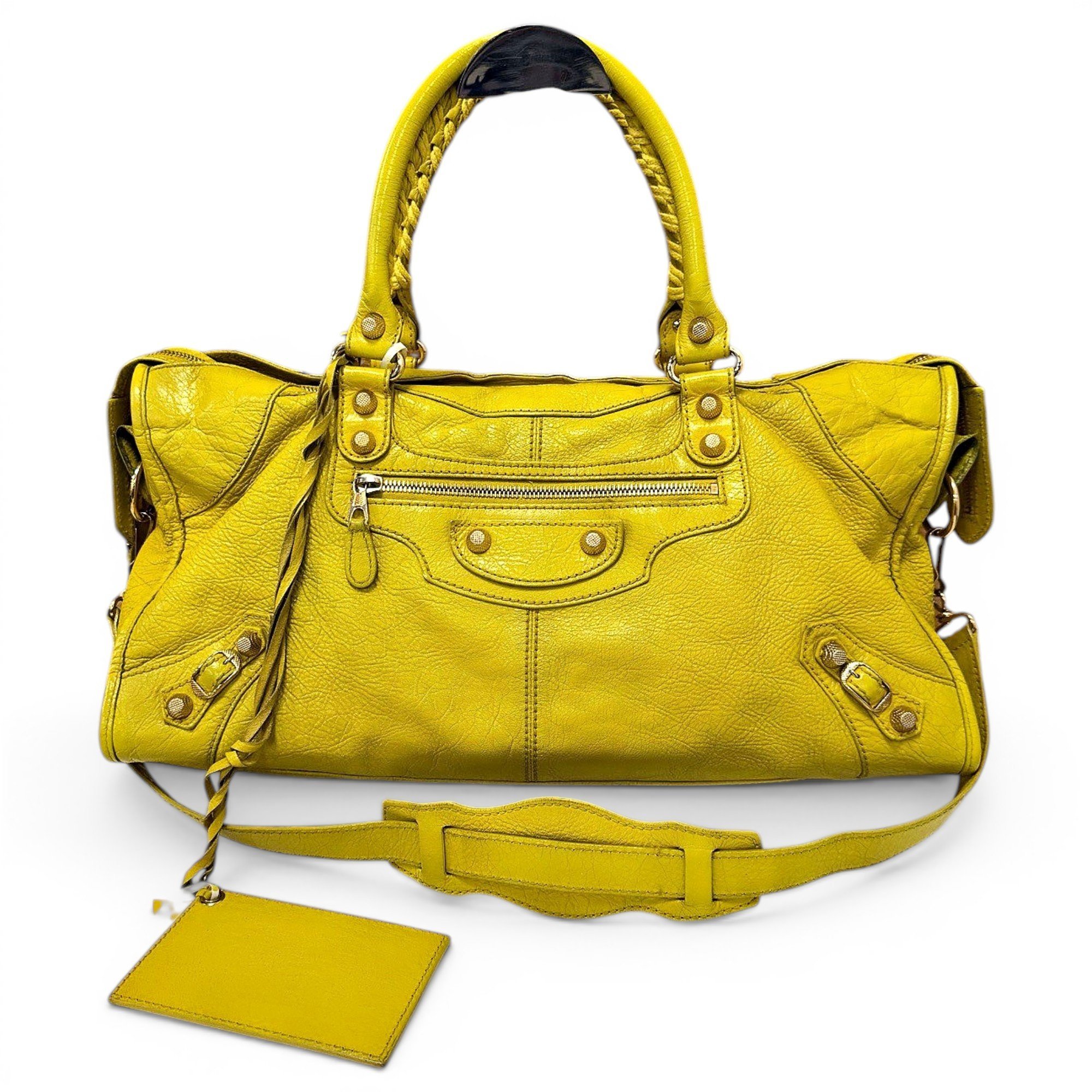 City leather handbag