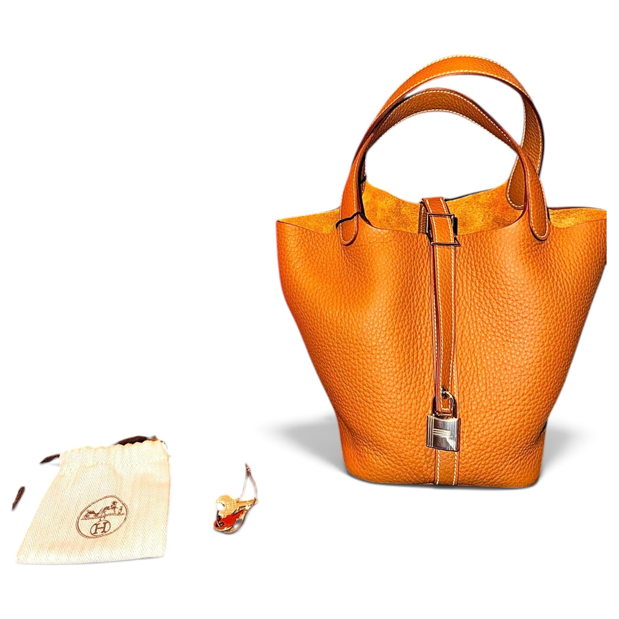 Hermes Picotin 18 Handbag Gold Clemence Leather 2025