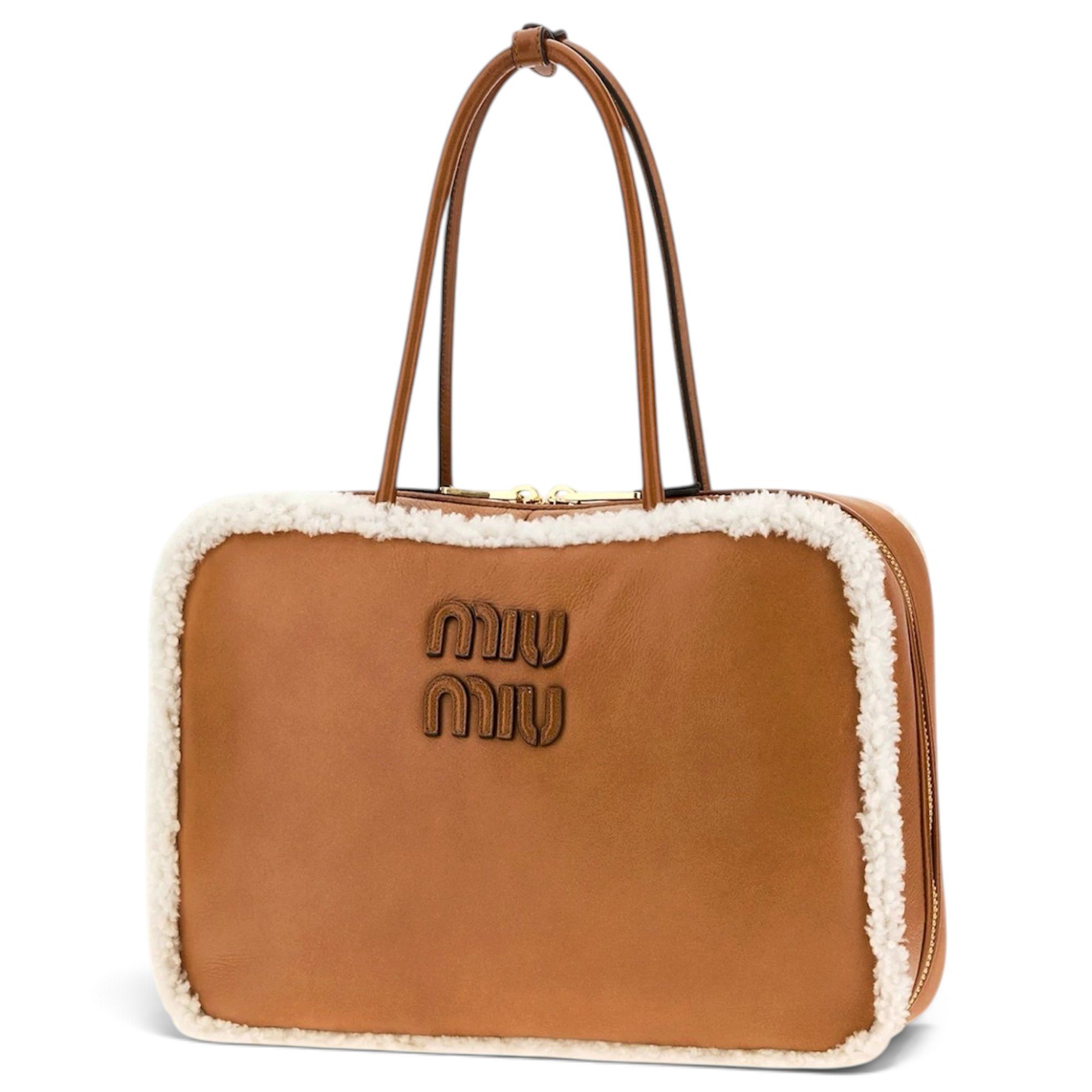 Miu Logo leather tote