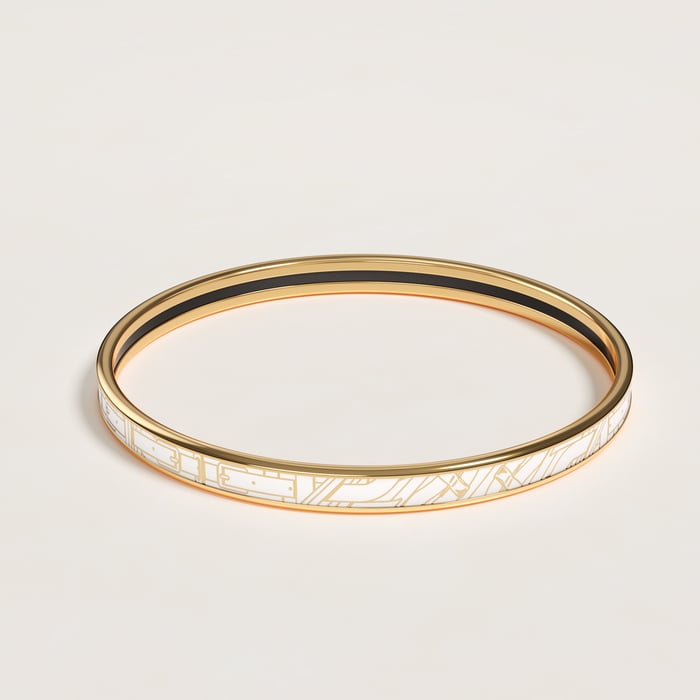 Orfèvre Jaune or Blanc Mors a Jouets Bangle