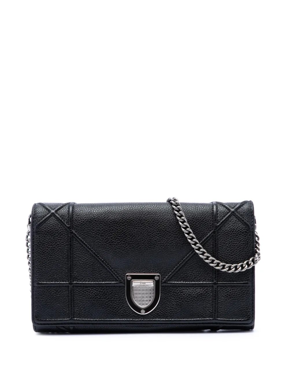 2015 Grained Calfskin Diorama Croisiere Wallet on Chain crossbody bag