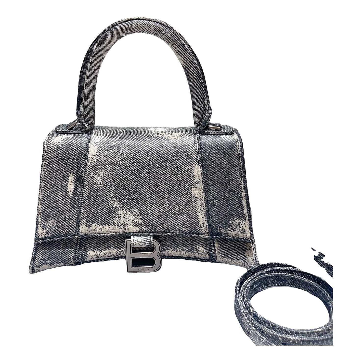 Hourglass leather handbag