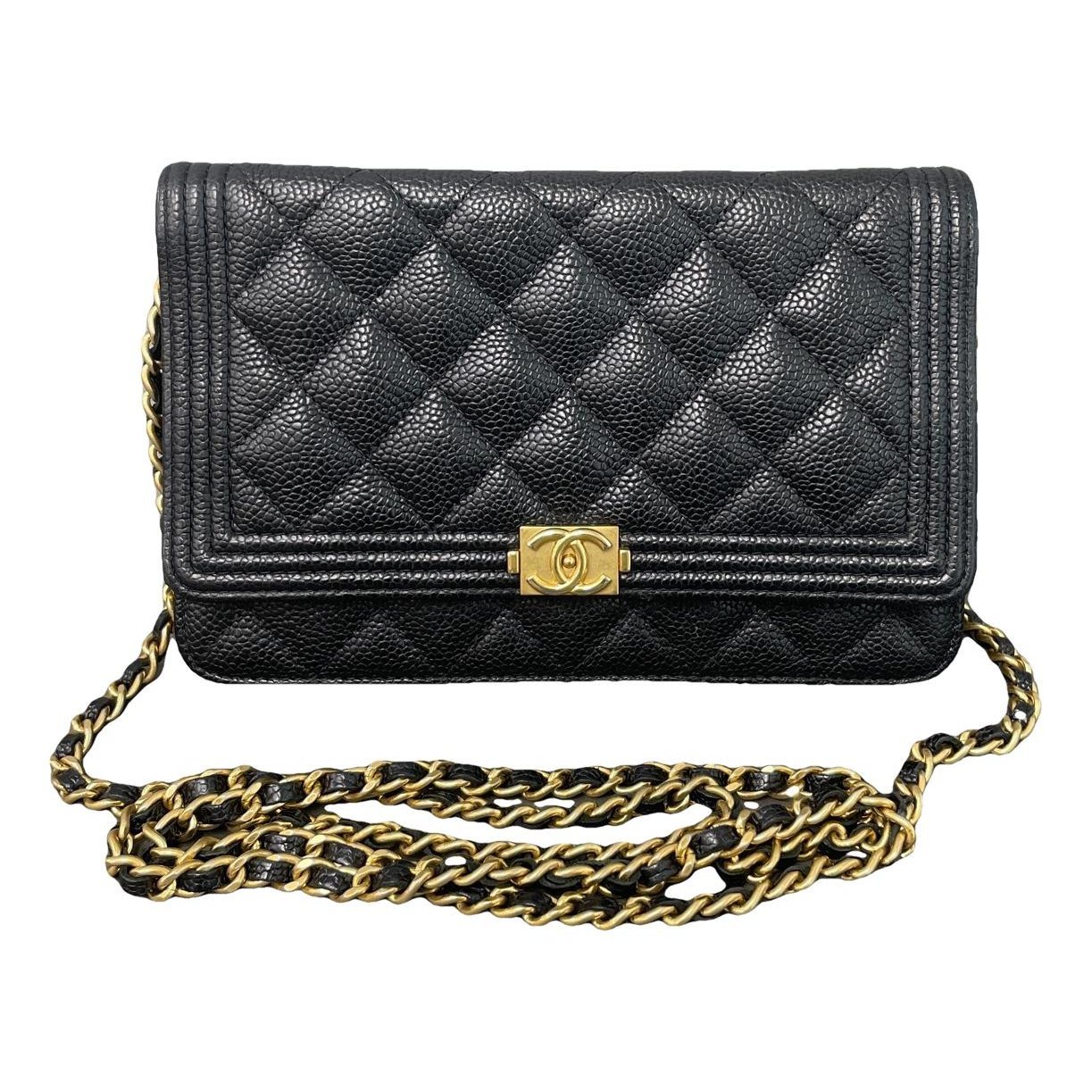 Wallet On Chain Boy Half Flap leather handbag