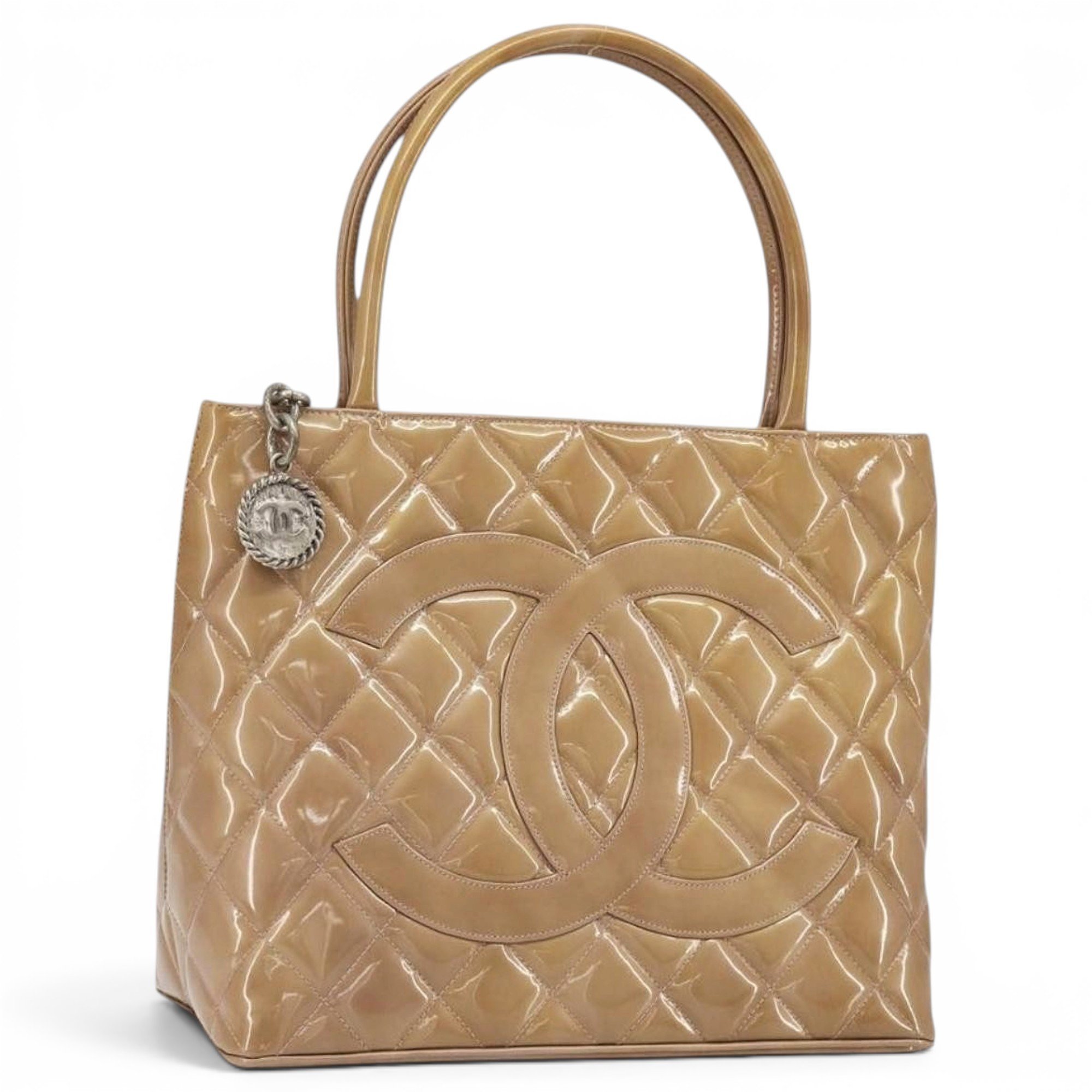 Patent leather tote