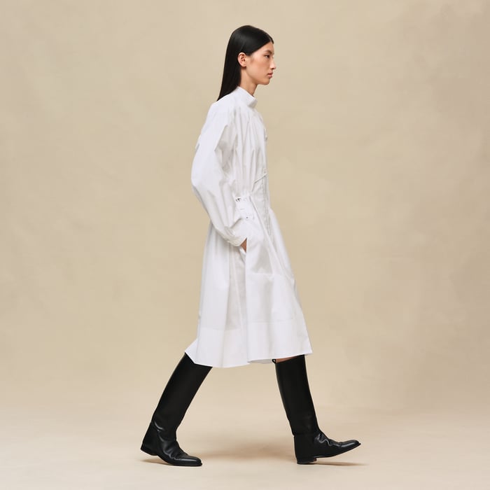 Blanc Drawstring Dress