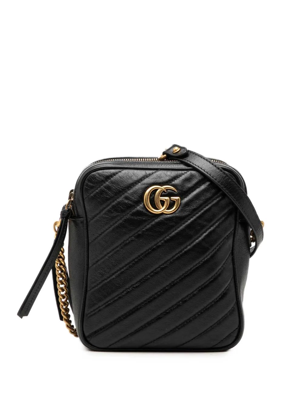 2016-2026 GG Marmont Matelasse Leather Double Zip crossbody bag