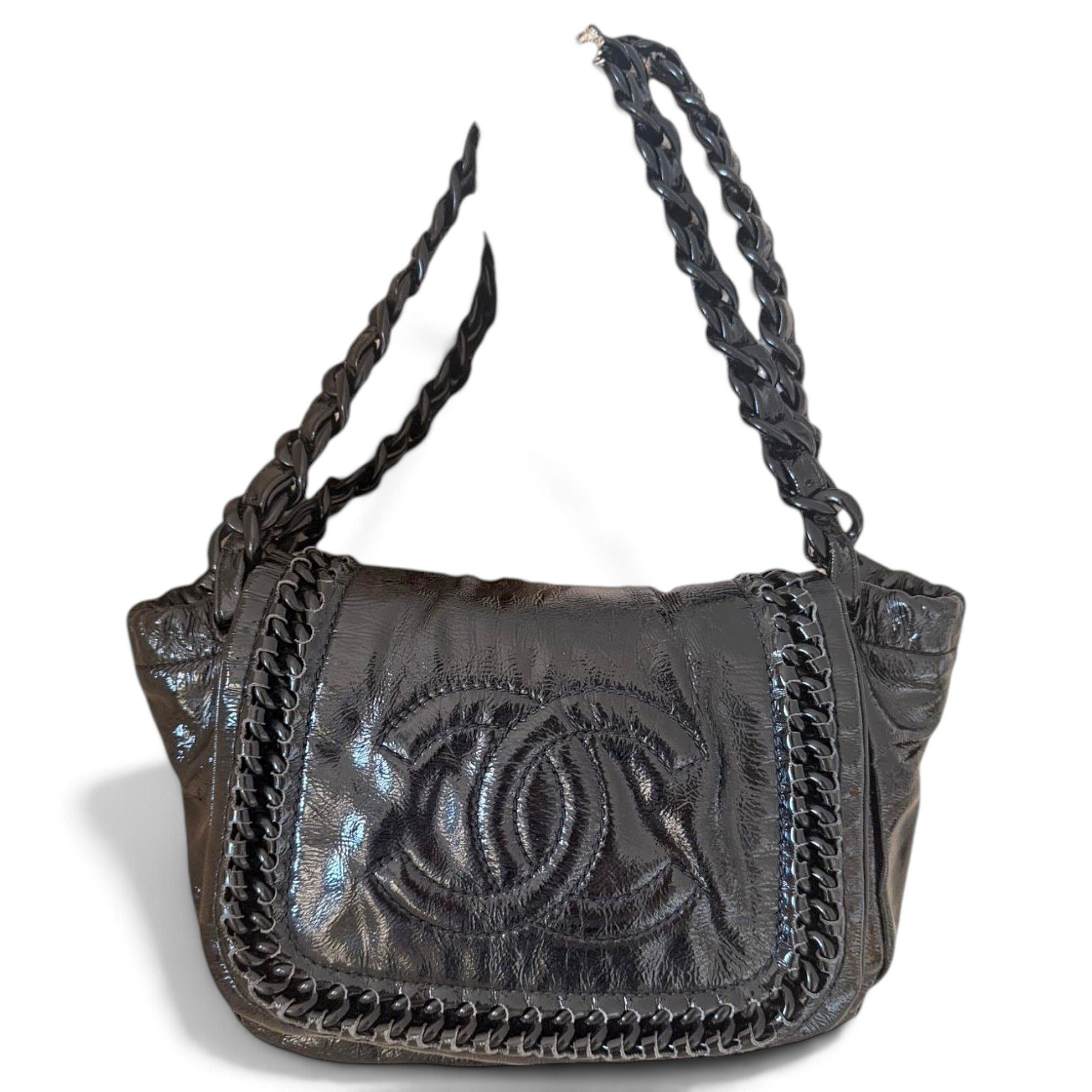 Patent leather handbag