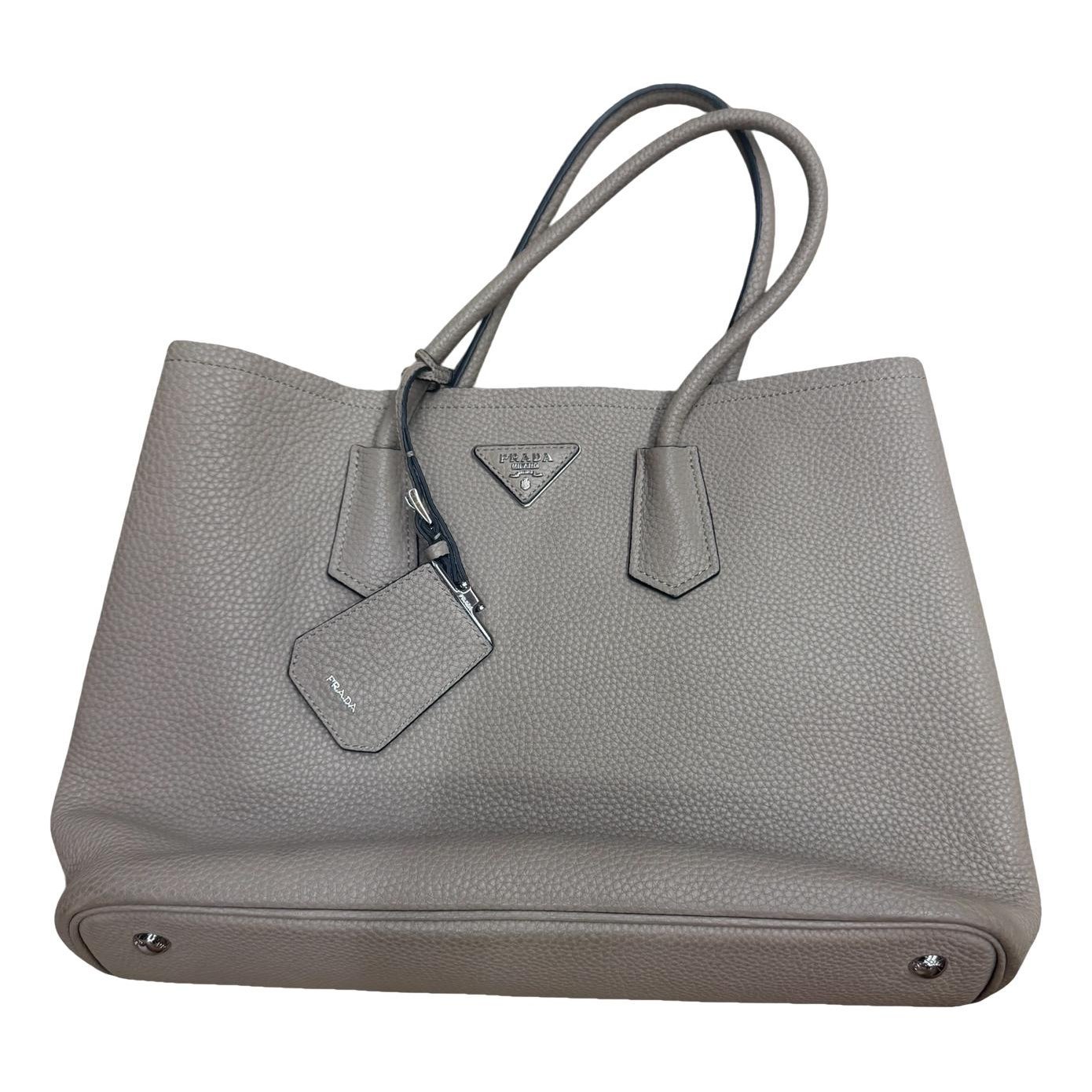 Double leather handbag