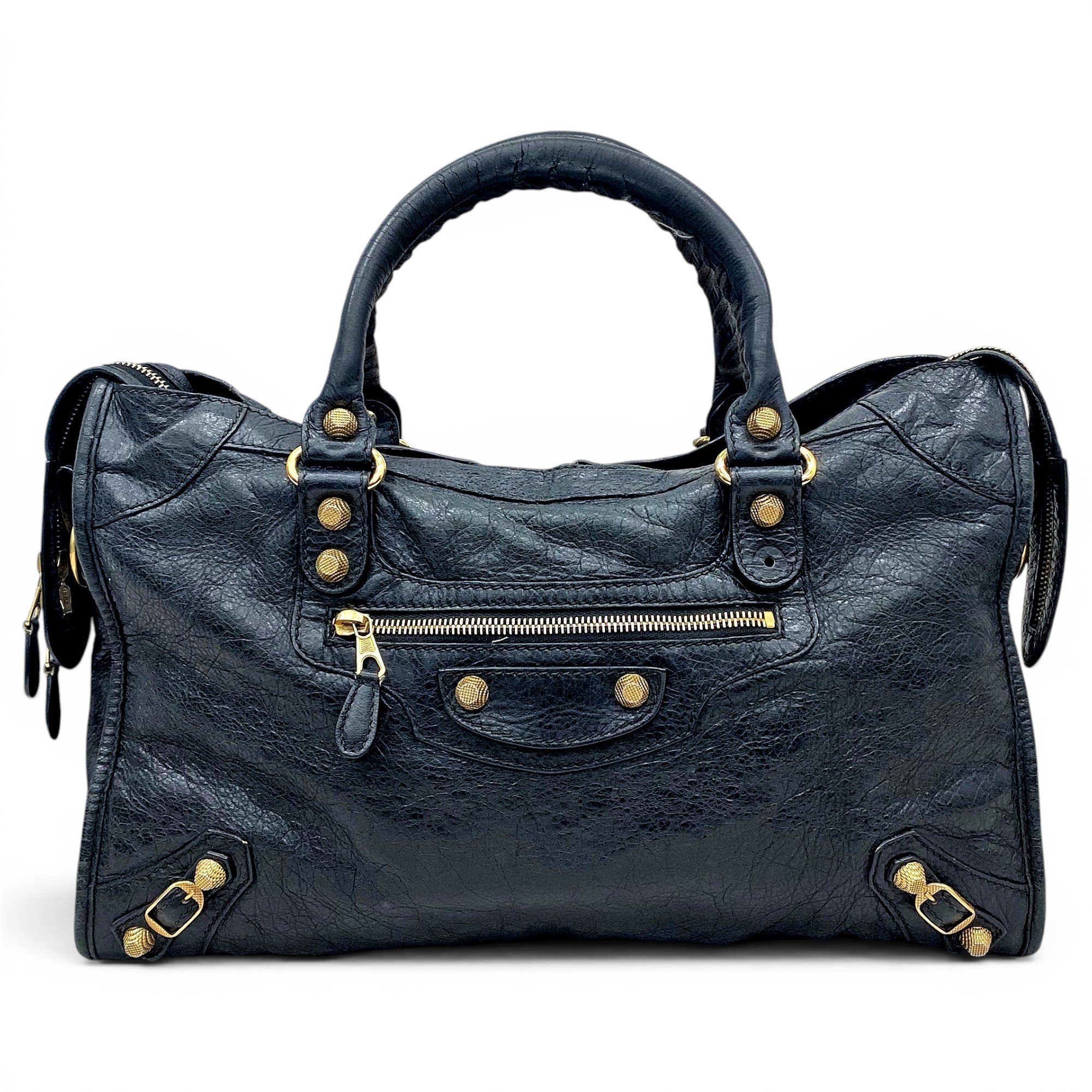 City leather handbag