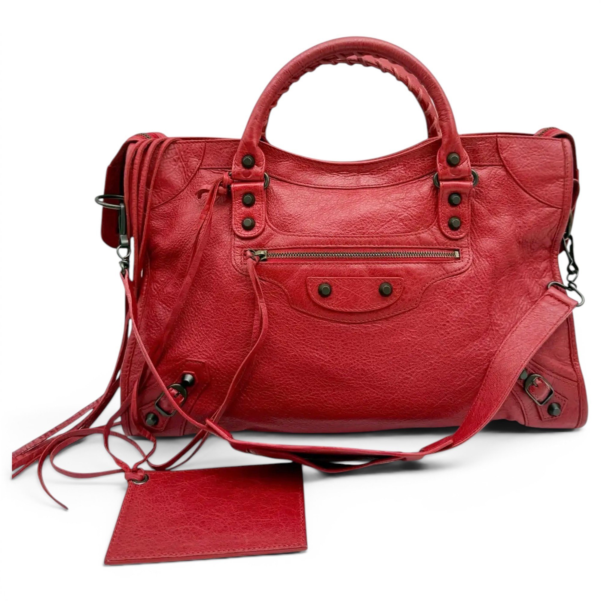 City leather handbag