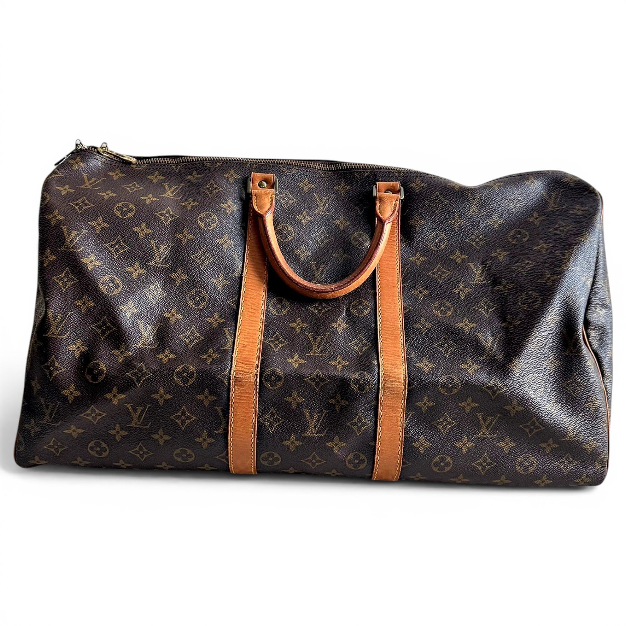 Keepall leather travel bag