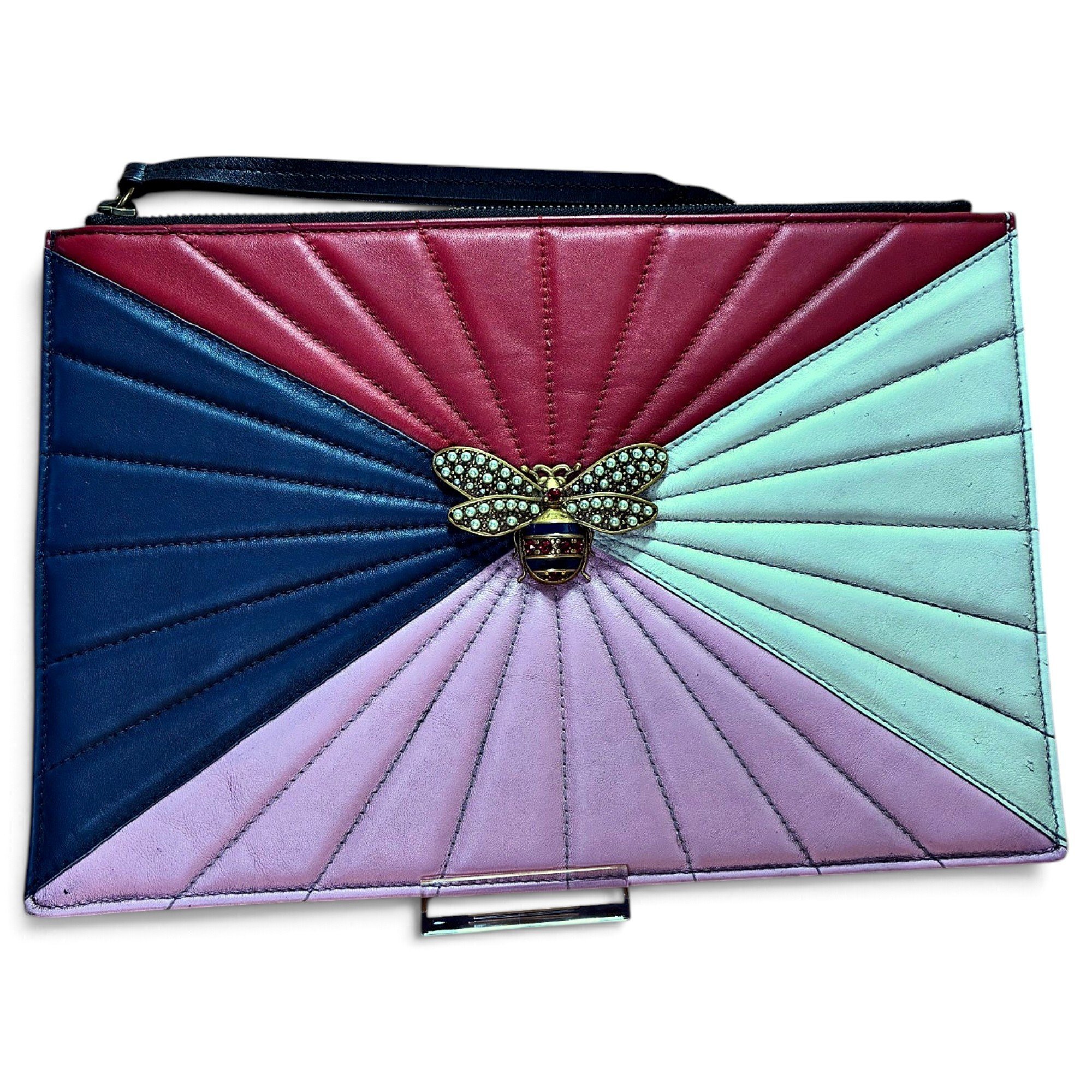 Leather clutch bag