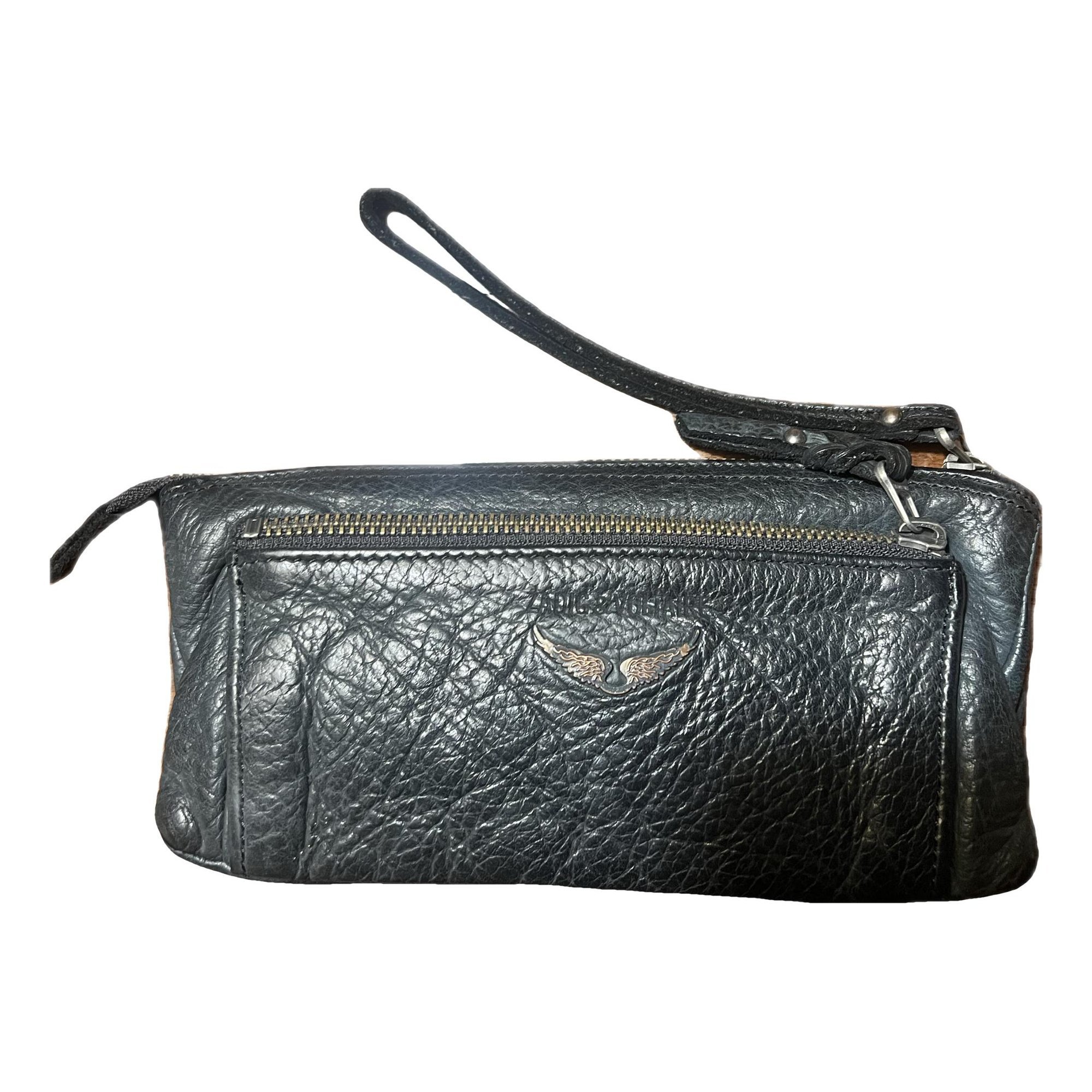 Leather clutch bag