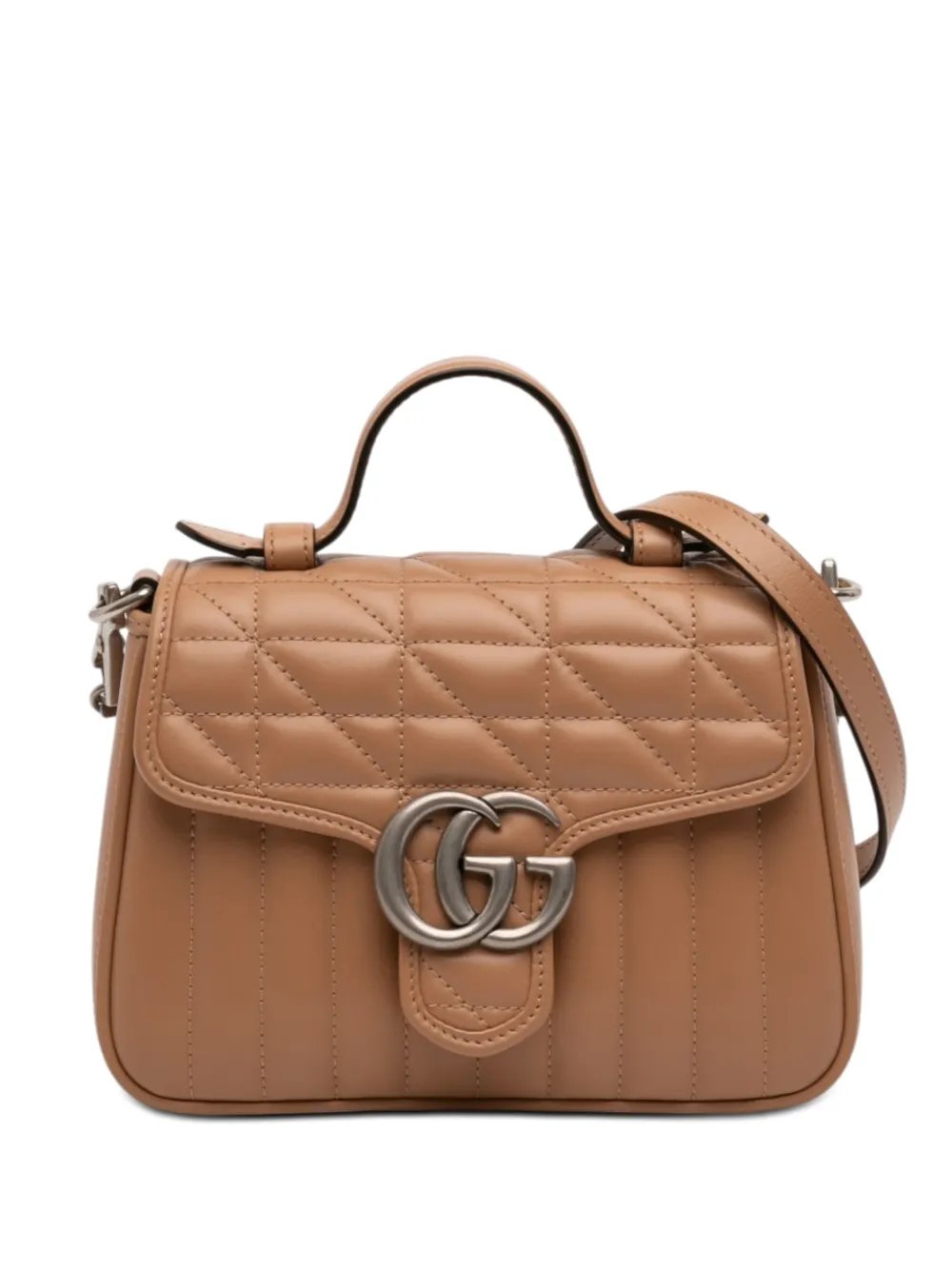 2016-2026 Mini GG Marmont Matelasse Calfskin Aria Top Handle Bag satchel
