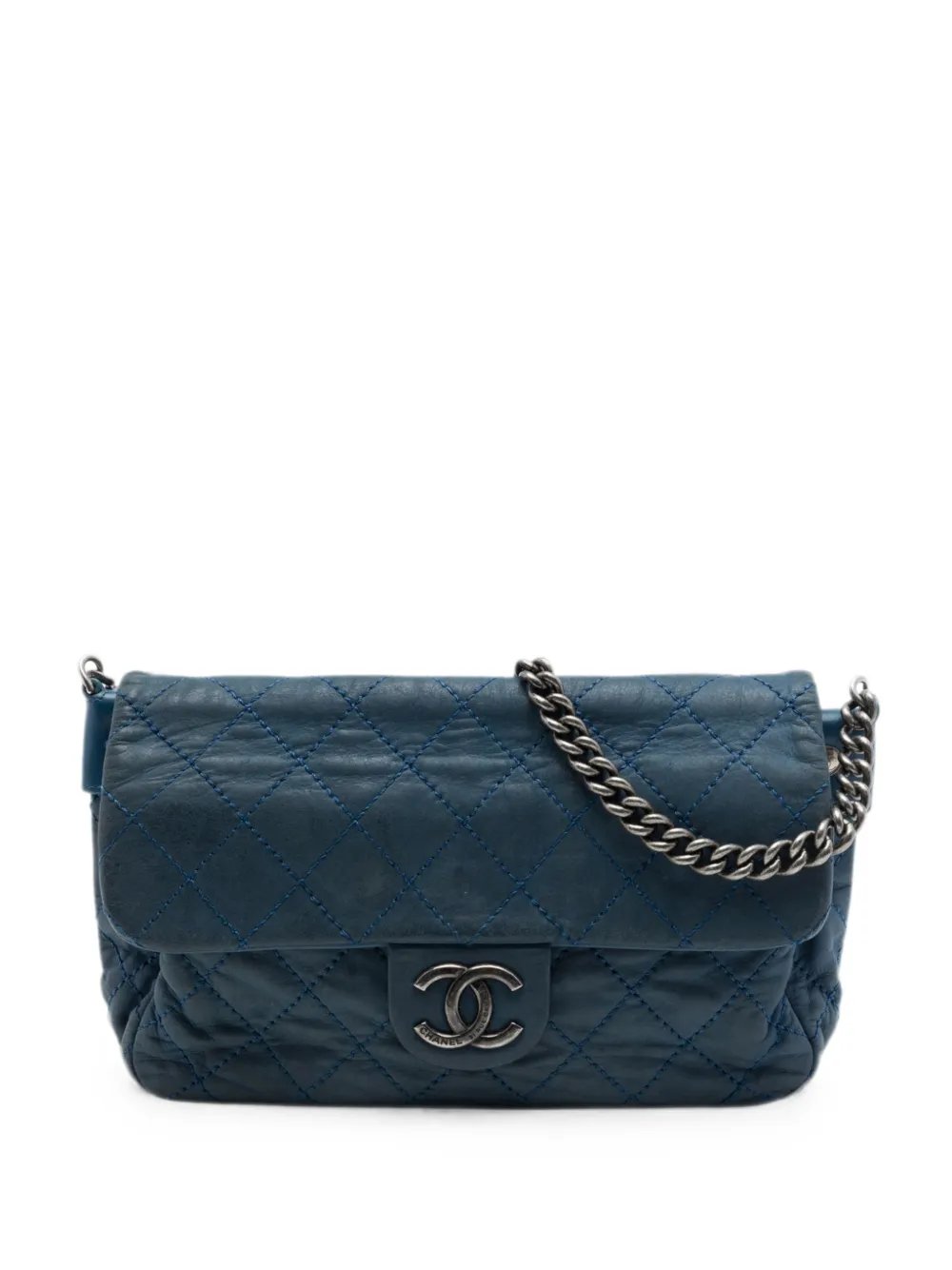 2012 Medium Quilted Iridescent Calfskin Coco Daily Flap crossbody bag