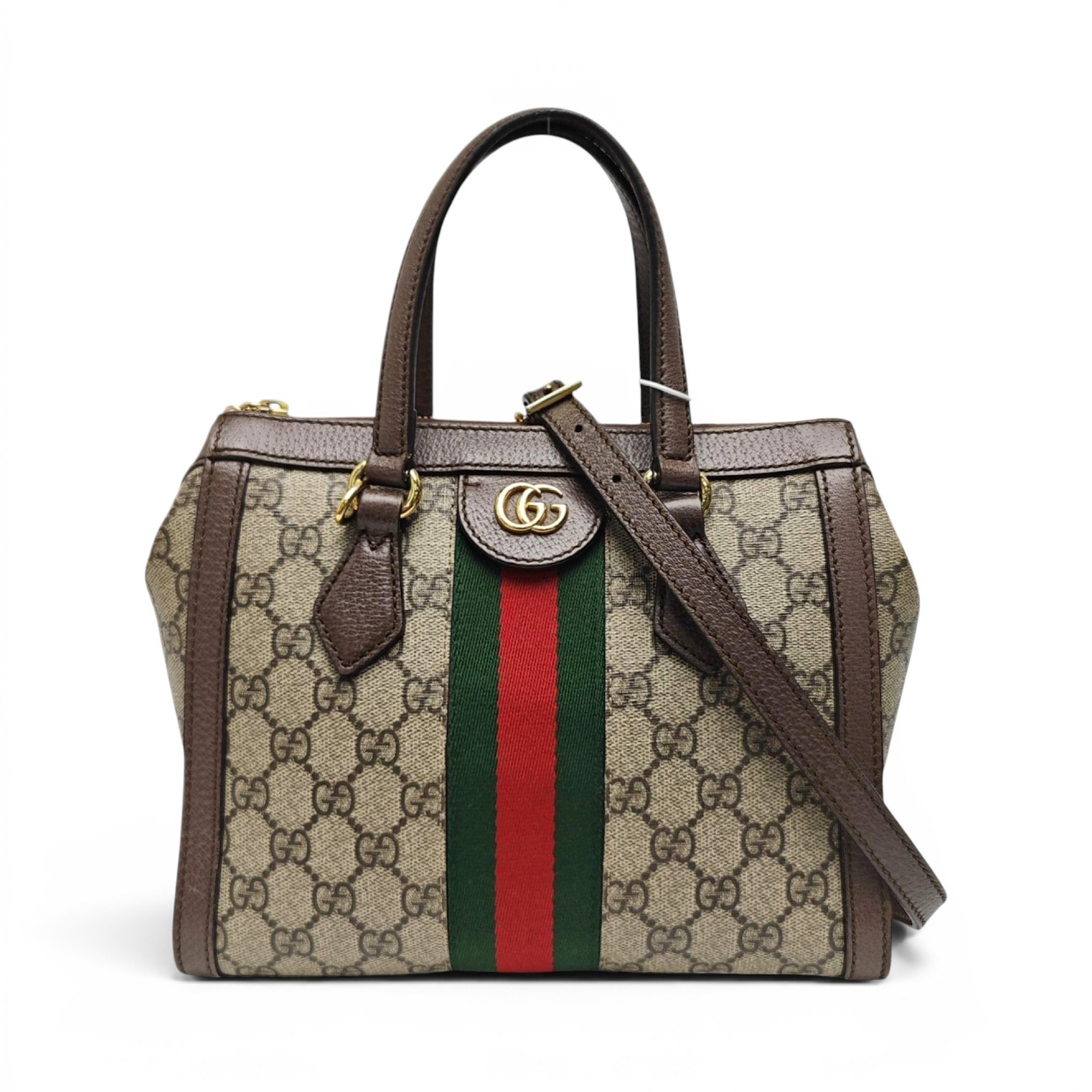 Ophidia Top Handle leather handbag
