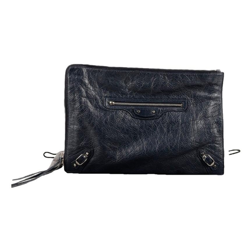 Leather clutch bag