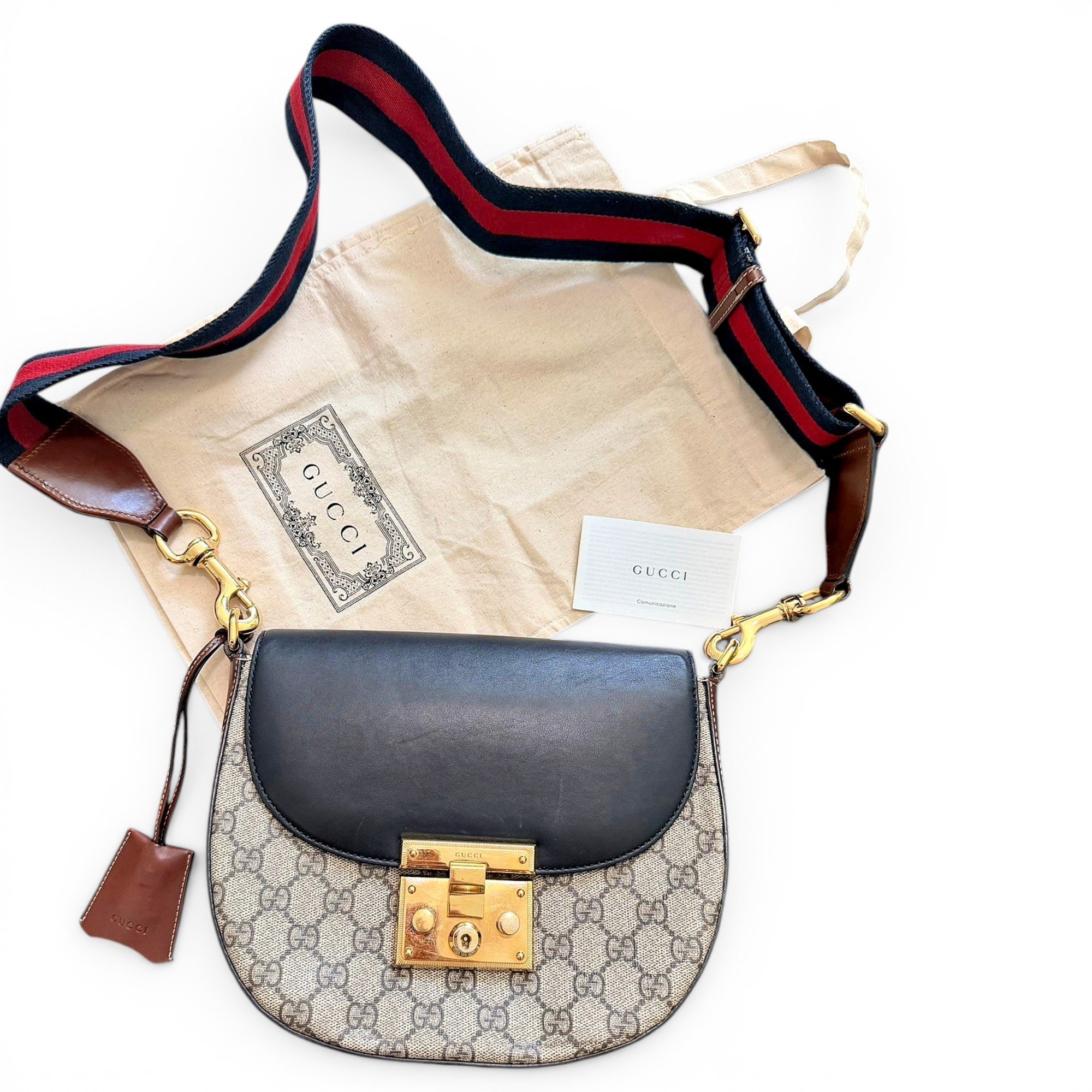 Padlock leather handbag