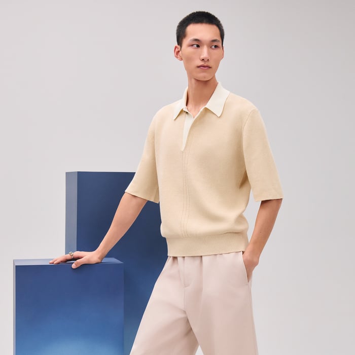Écru "Lin Et l'Autre" Polo Sweater