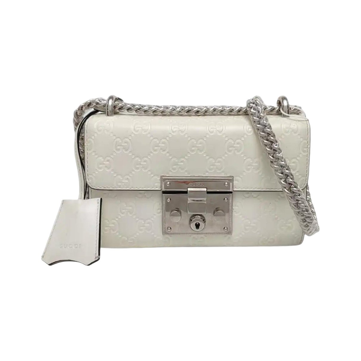Padlock leather crossbody bag
