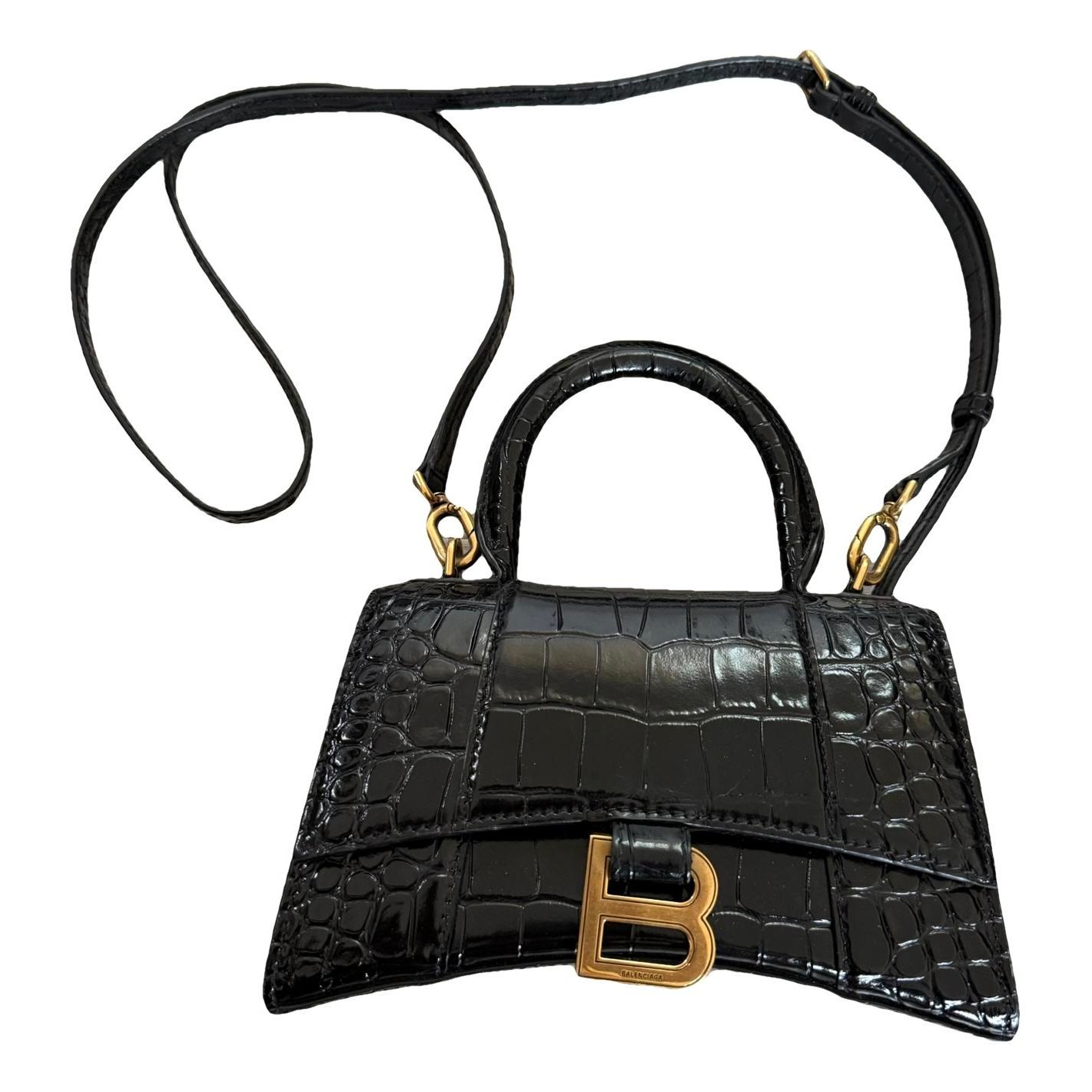 Hourglass leather crossbody bag