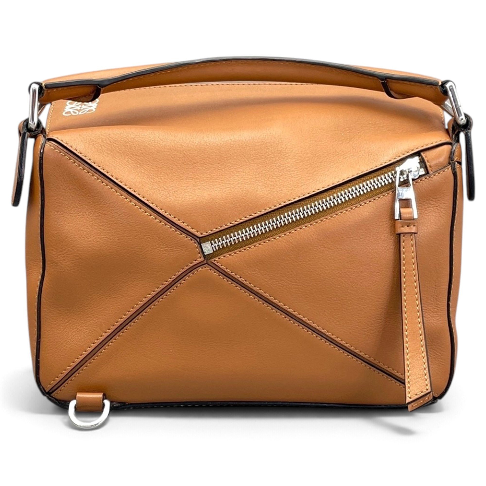 Puzzle leather handbag