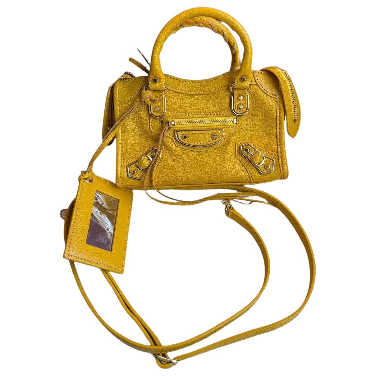 City leather handbag