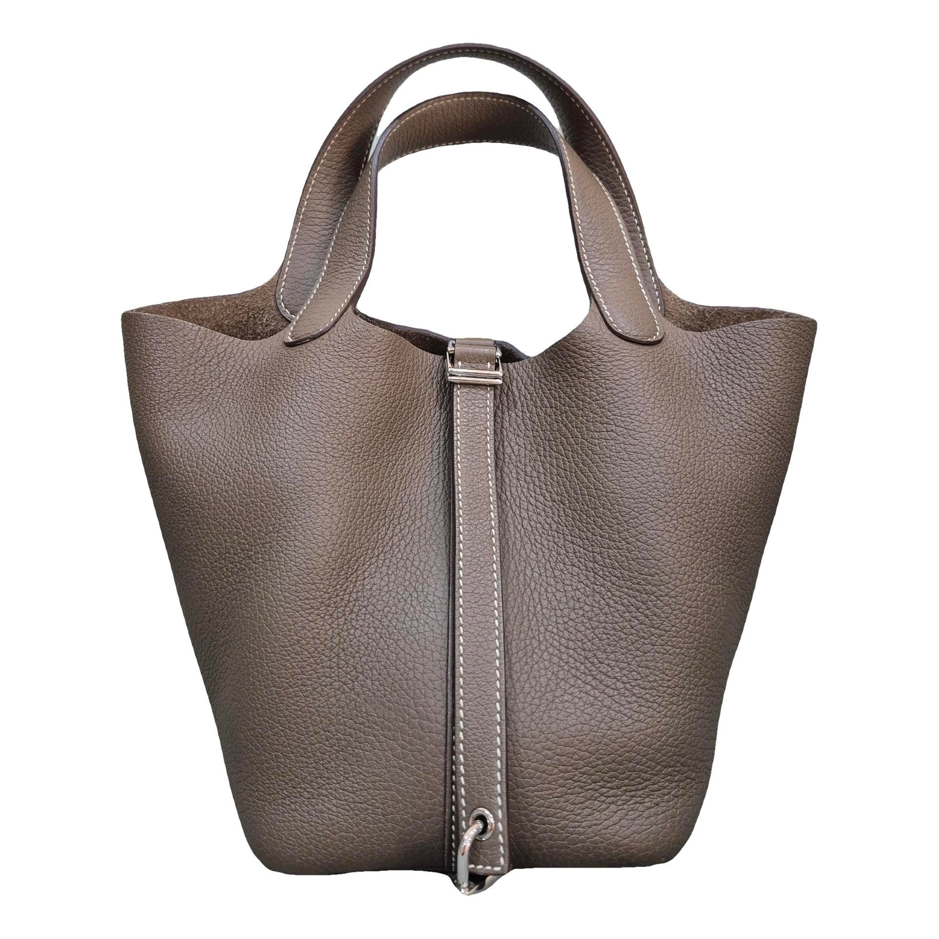 Picotin leather tote