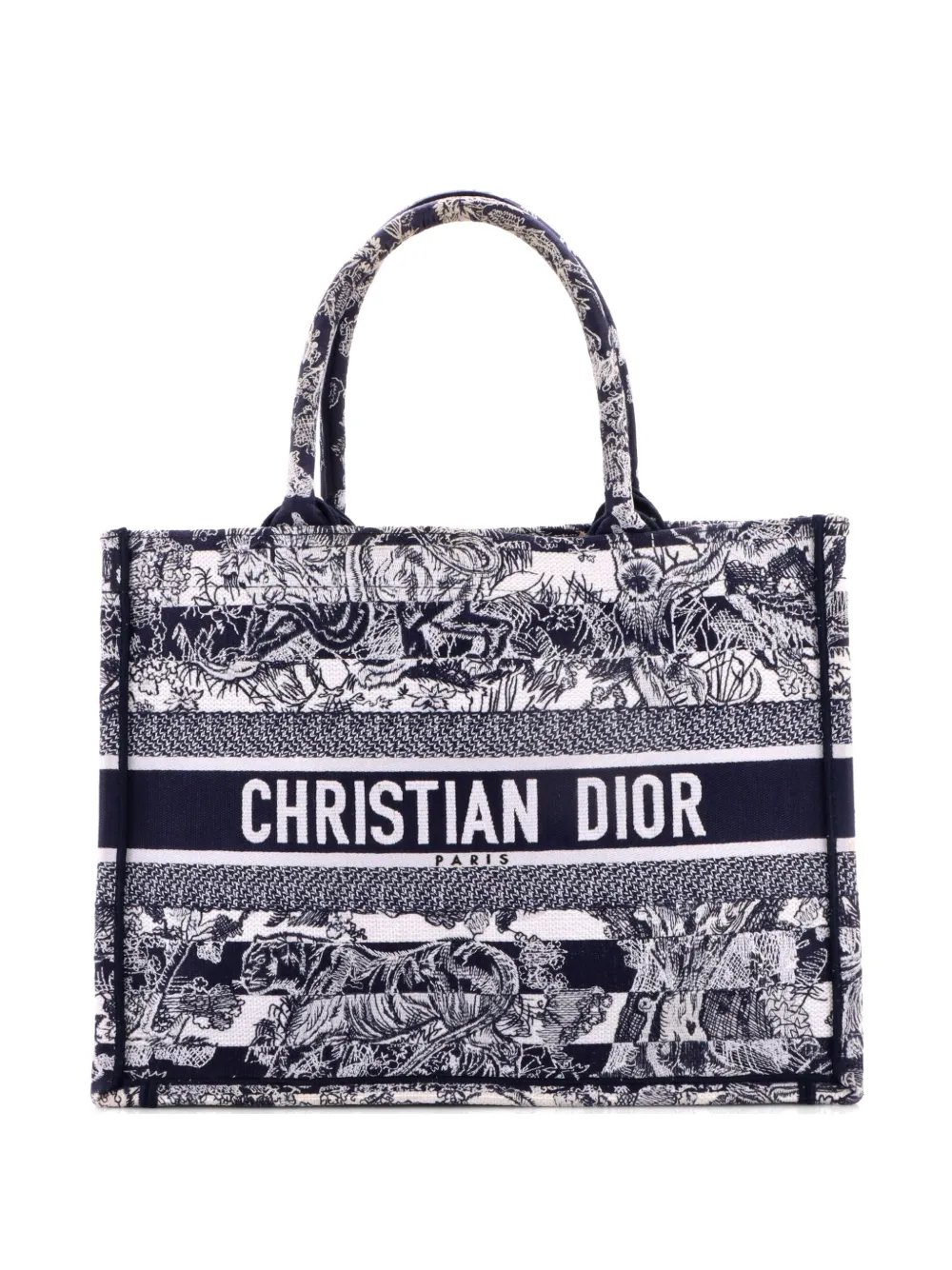 Book Embroidered Canvas Medium tote bag