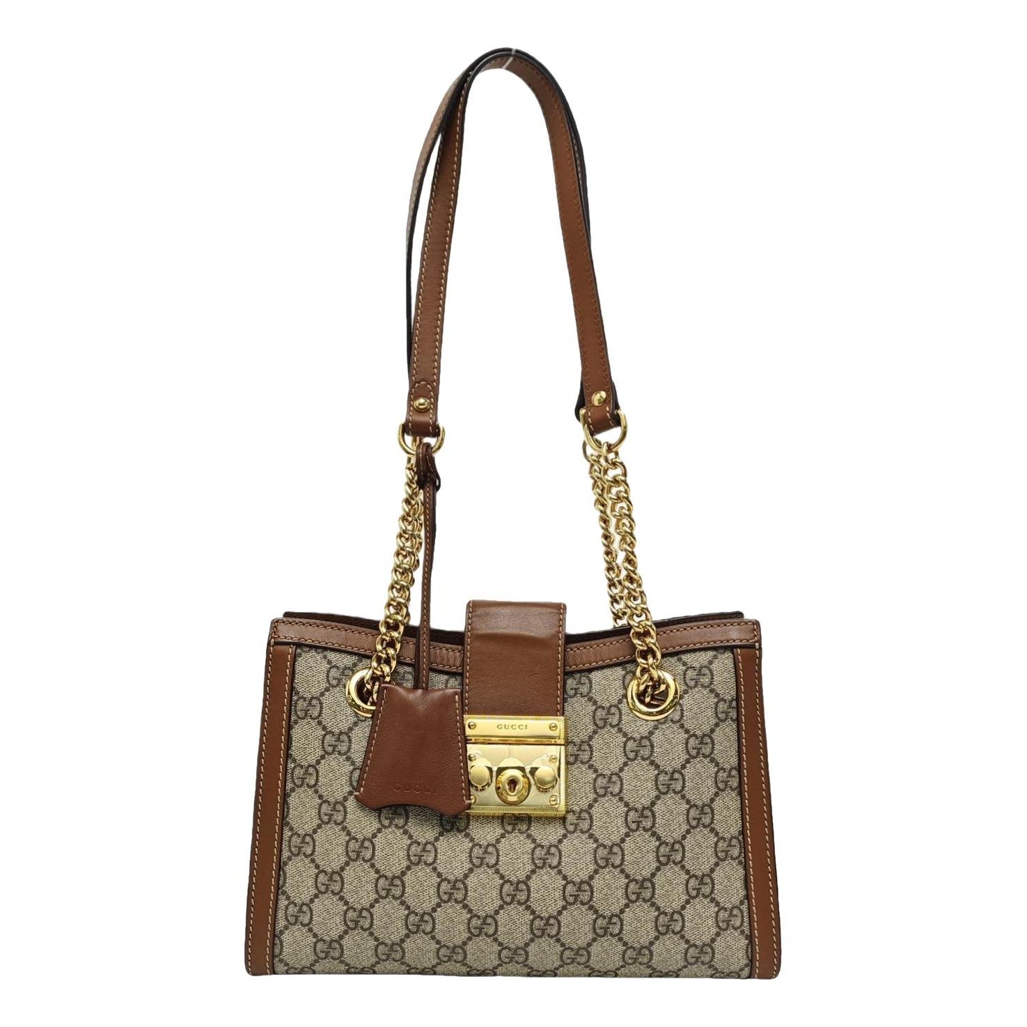 Padlock leather handbag