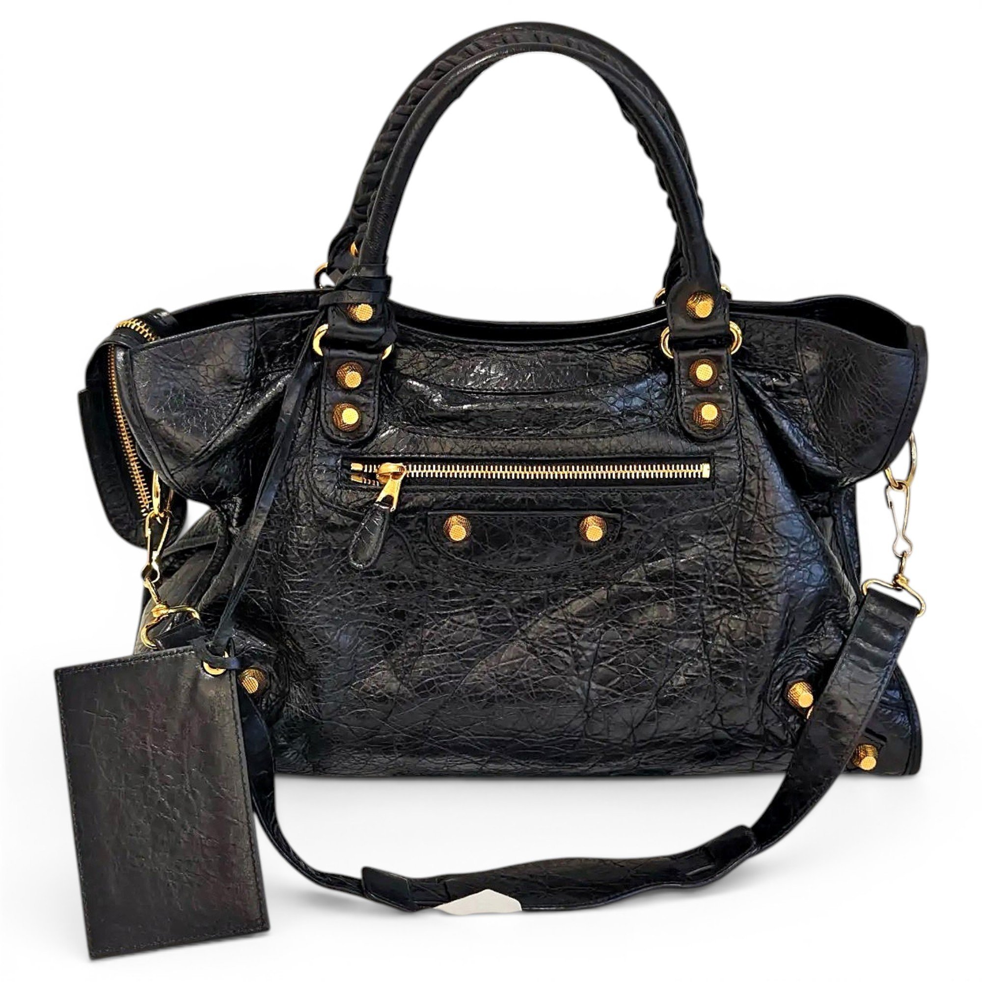 City leather handbag