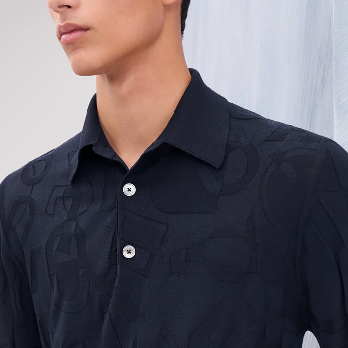 Marine "Fragments Equestres" Polo Shirt