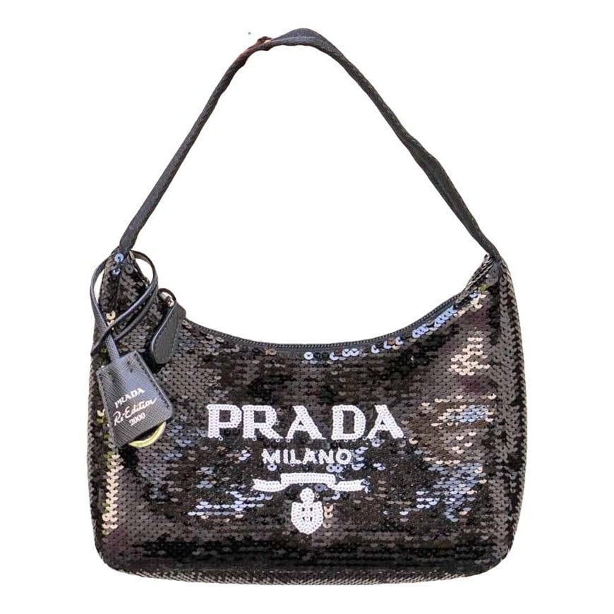 Re-Nylon glitter handbag