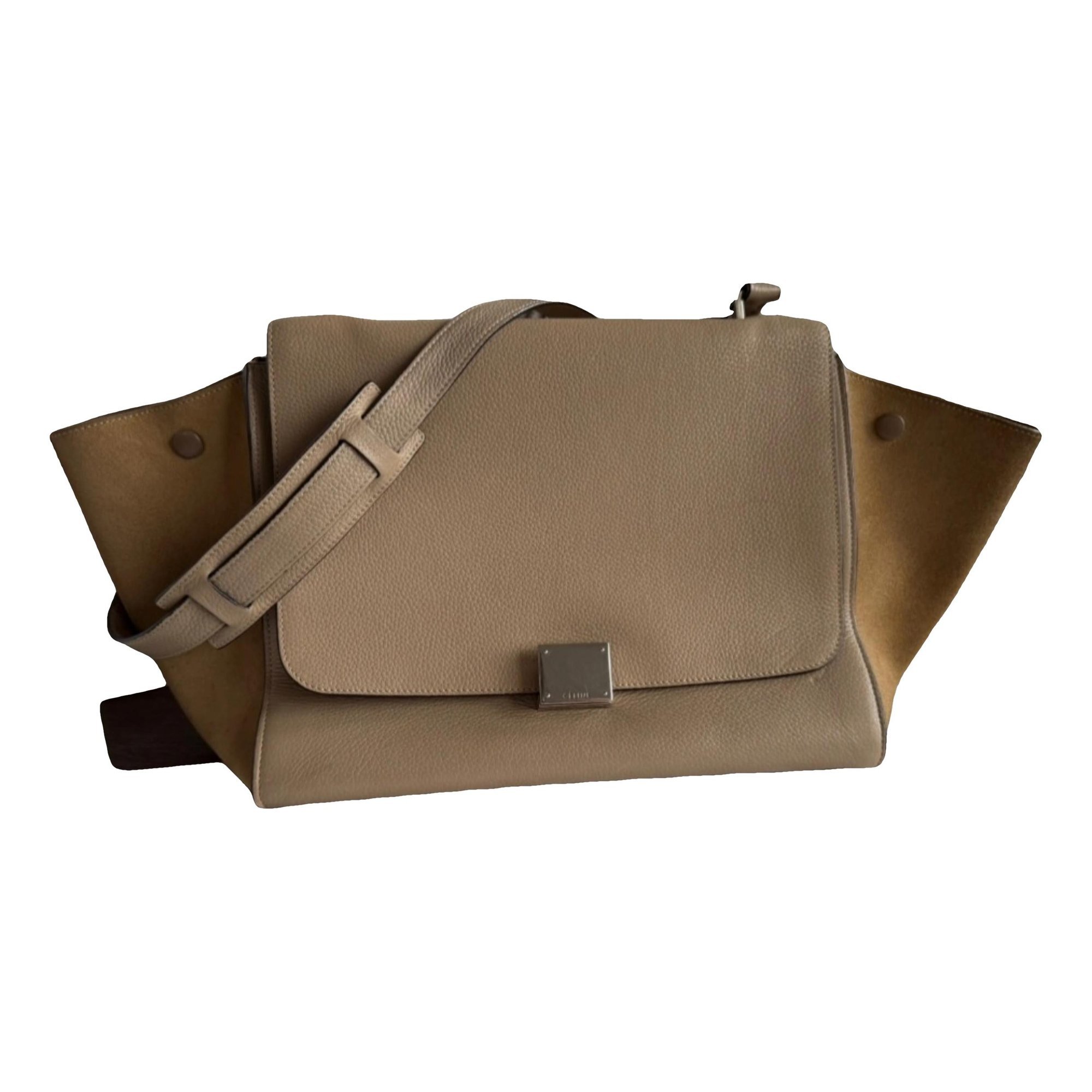 Trapèze leather handbag