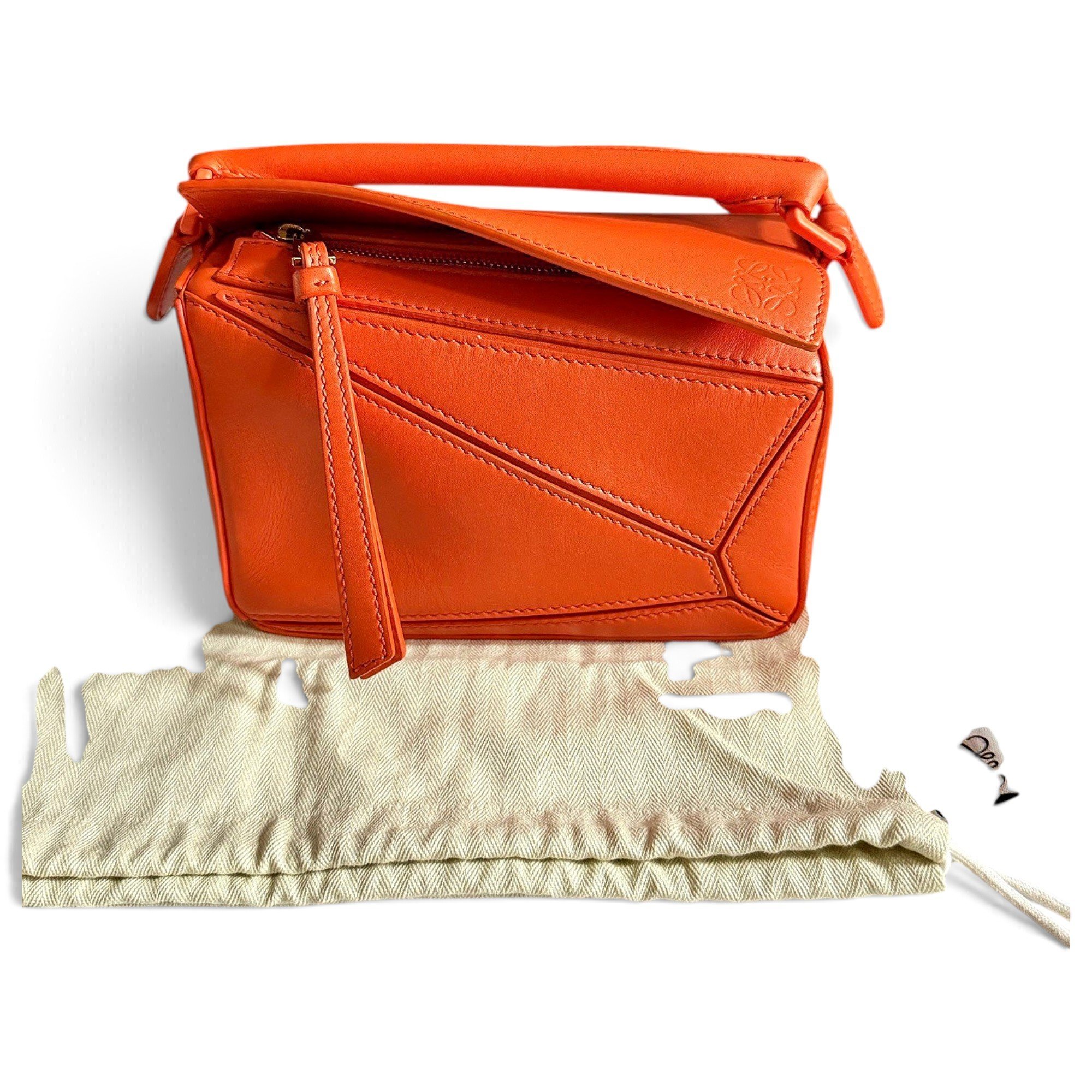 Puzzle leather handbag