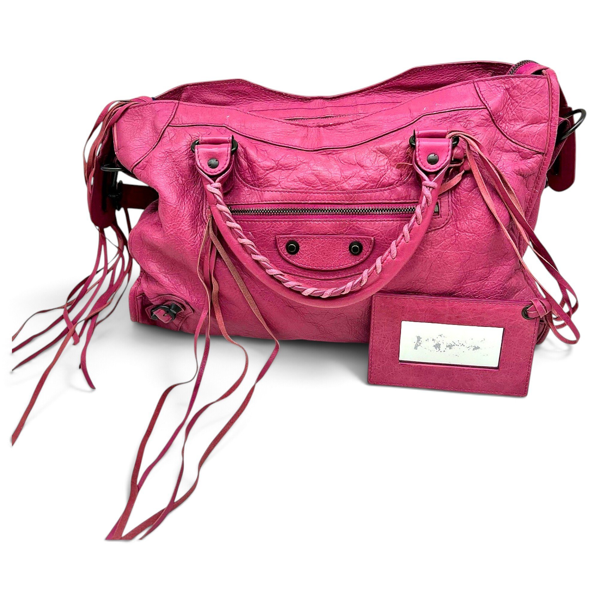 City leather handbag