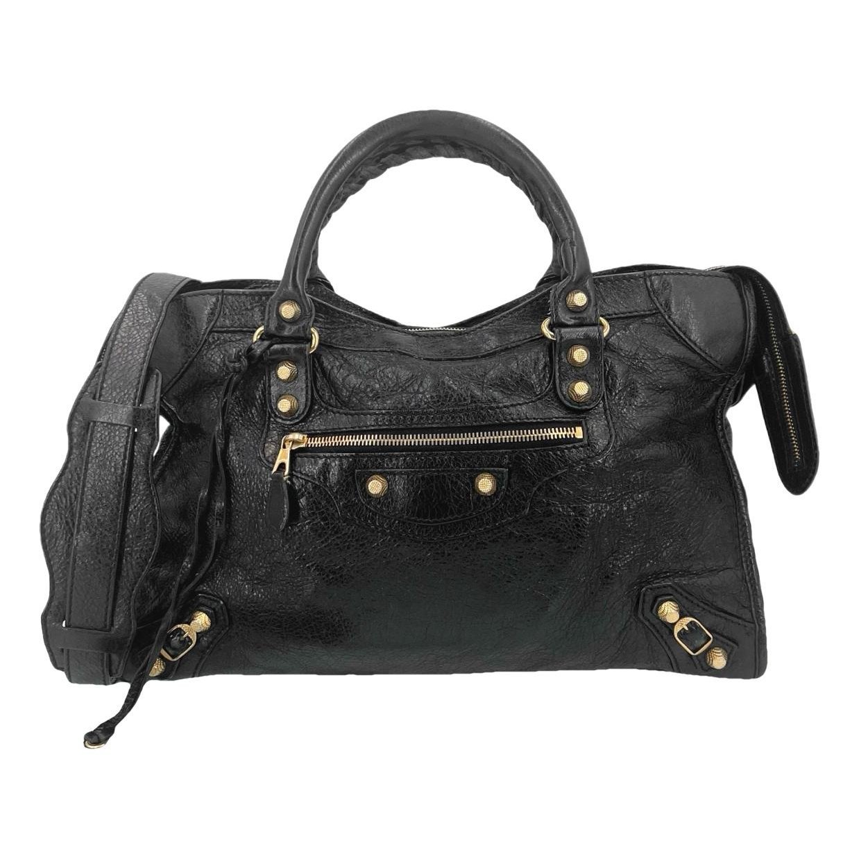 City leather handbag