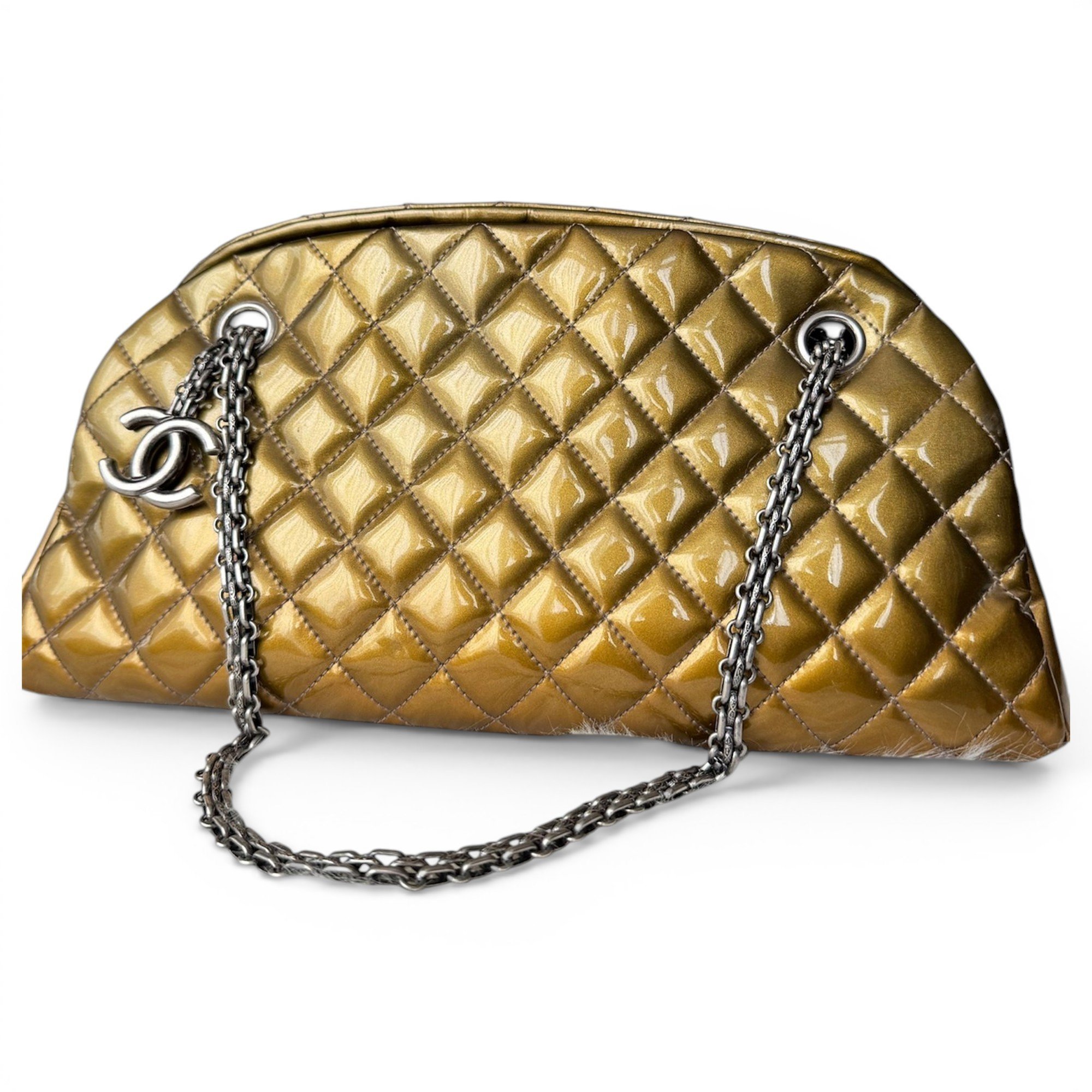 Mademoiselle patent leather handbag