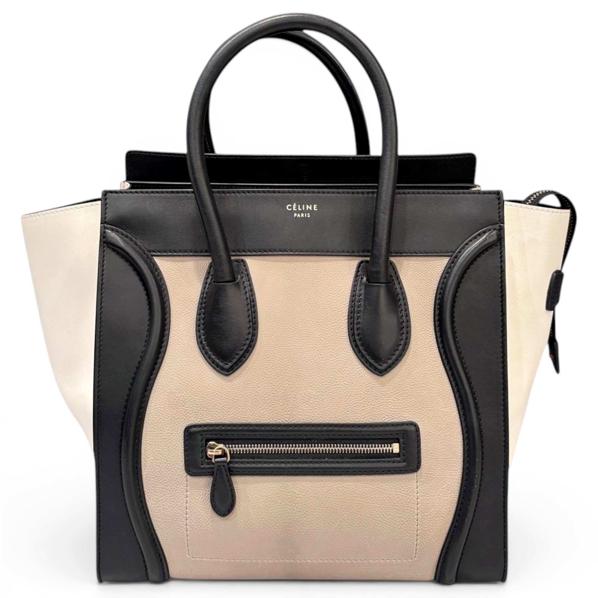 Luggage pony-style calfskin handbag