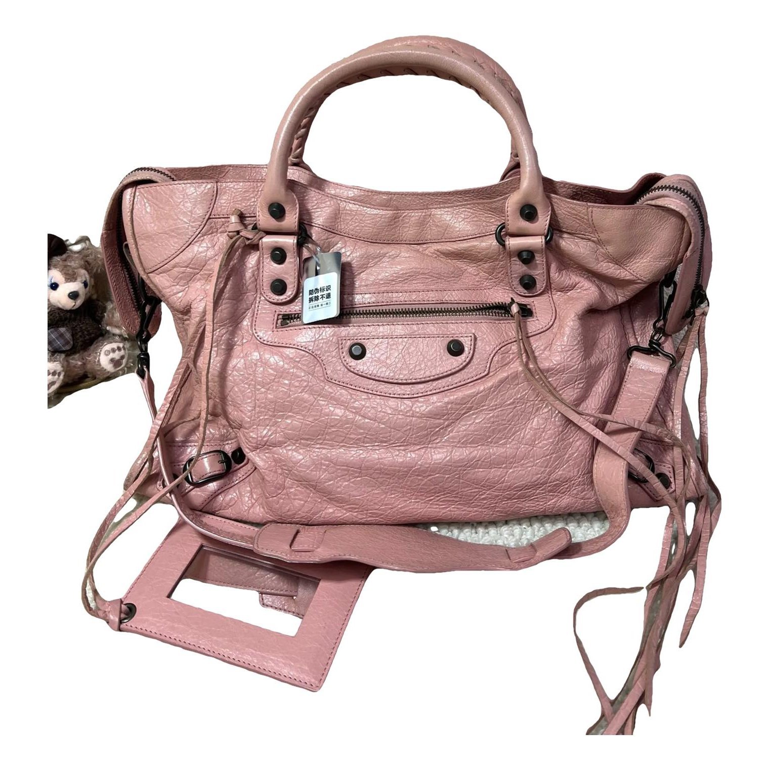 City leather handbag